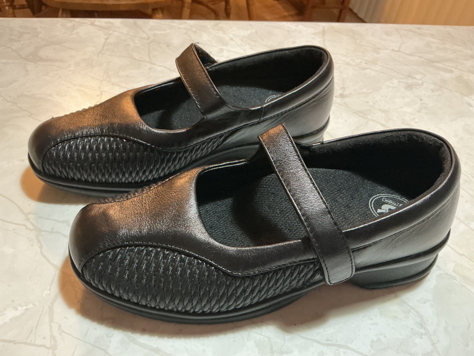 Propet Shoes Womens Size 6.5 Medium Black Leather Mary Jane Comfort Walking