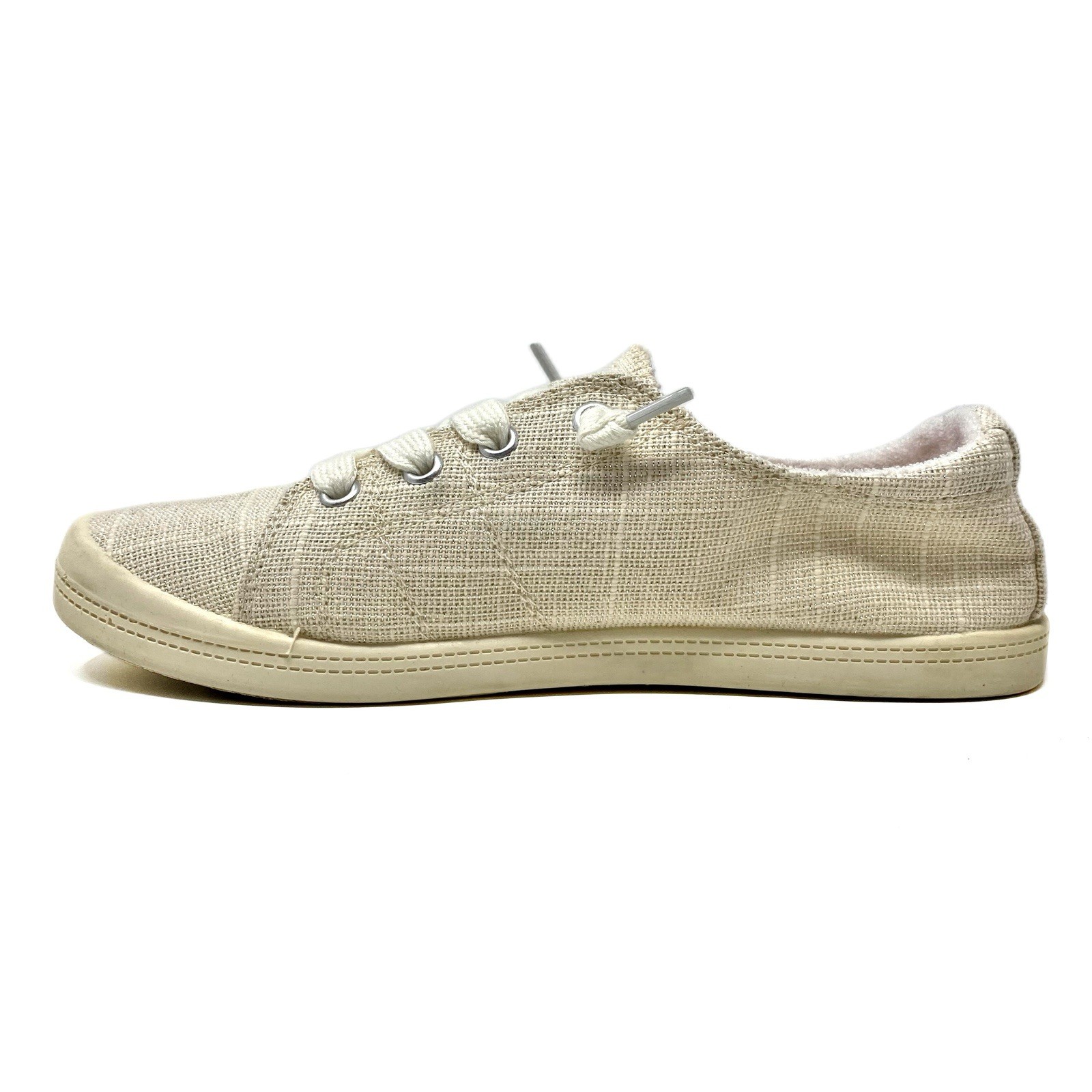 JellyPop Dallas Linen Sneakers Women’s 7 Tan Natural Comfort Shoes Summer Spring