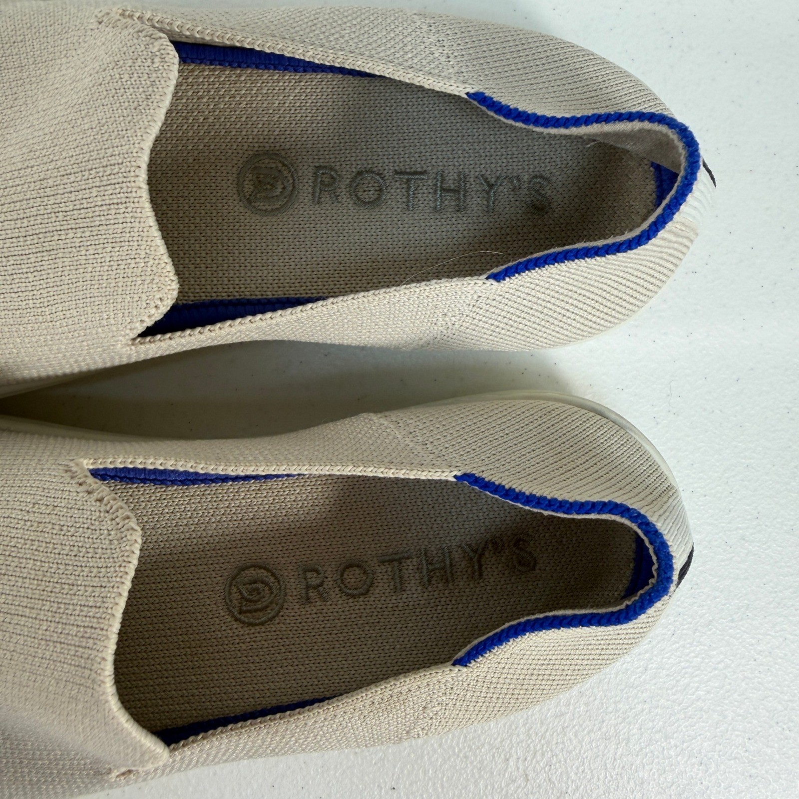 Rothy’s 7.5 Sneakers The Original Slip-On Sustainable Knit Washable Sand Beige