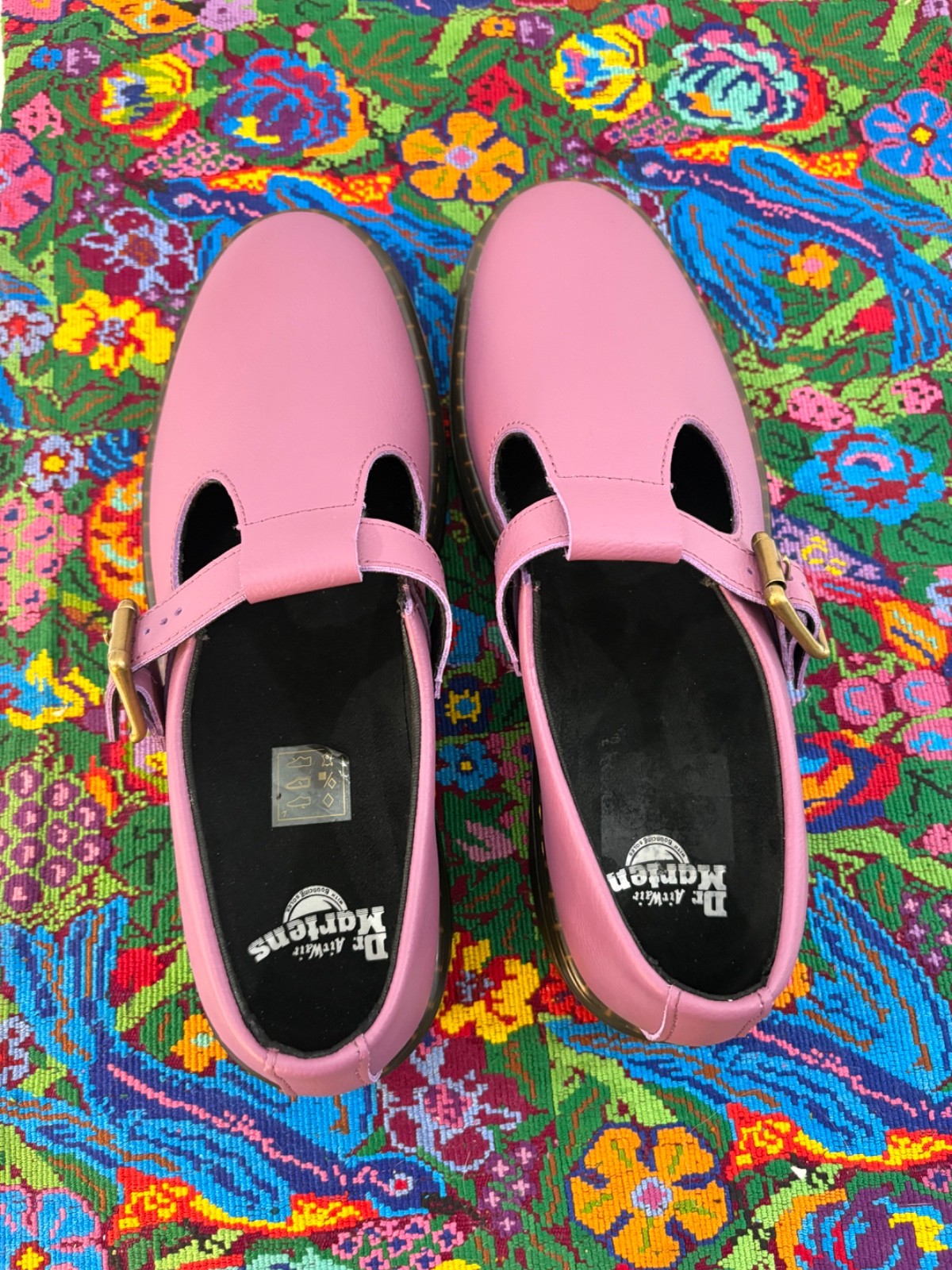 Doc Martens Women’s Pink Leather Zavala Mary Jane Buckle Hipster BOHO SZ 10 NWOB