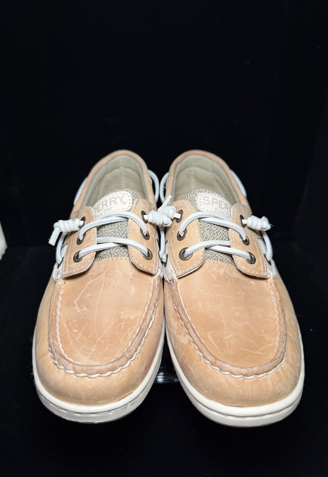 Sperry Women’s Koifish Linen Oats Boat Shoes – Tan – Size US 9- STS95589
