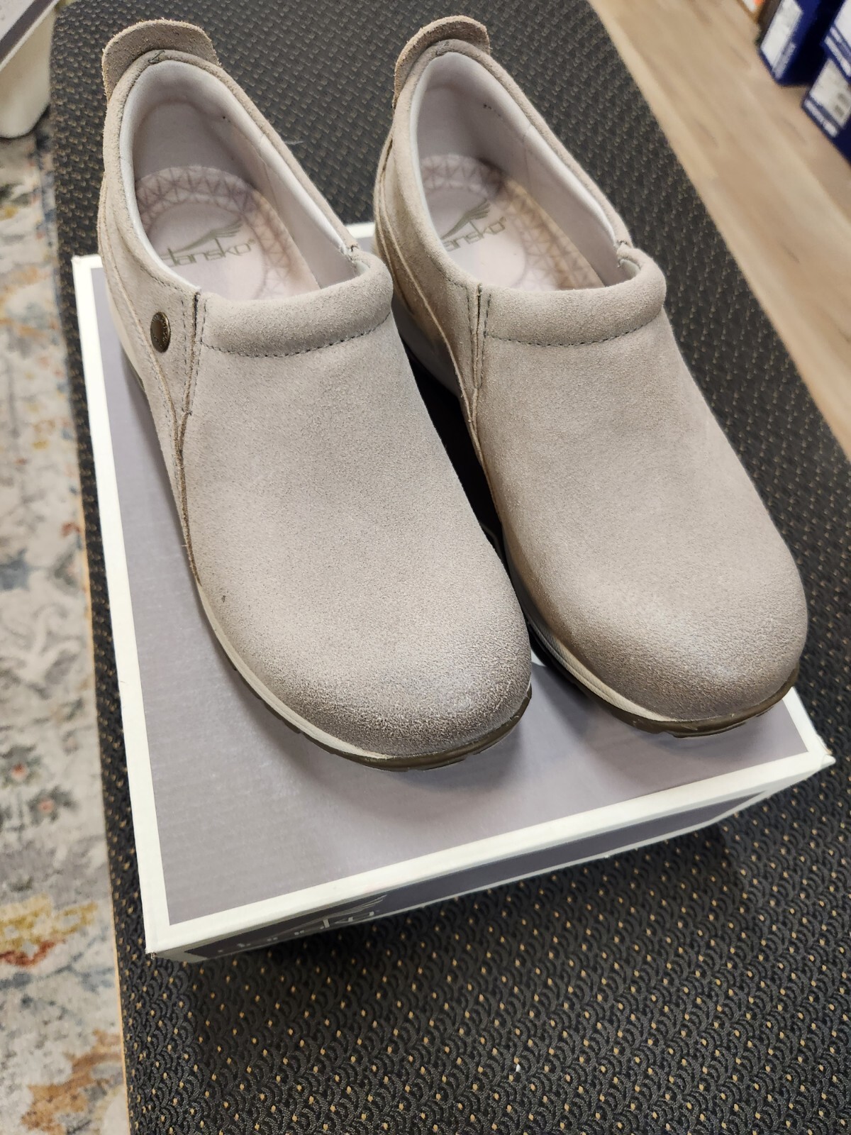 Dansko Patti Taupe Burnished Suede