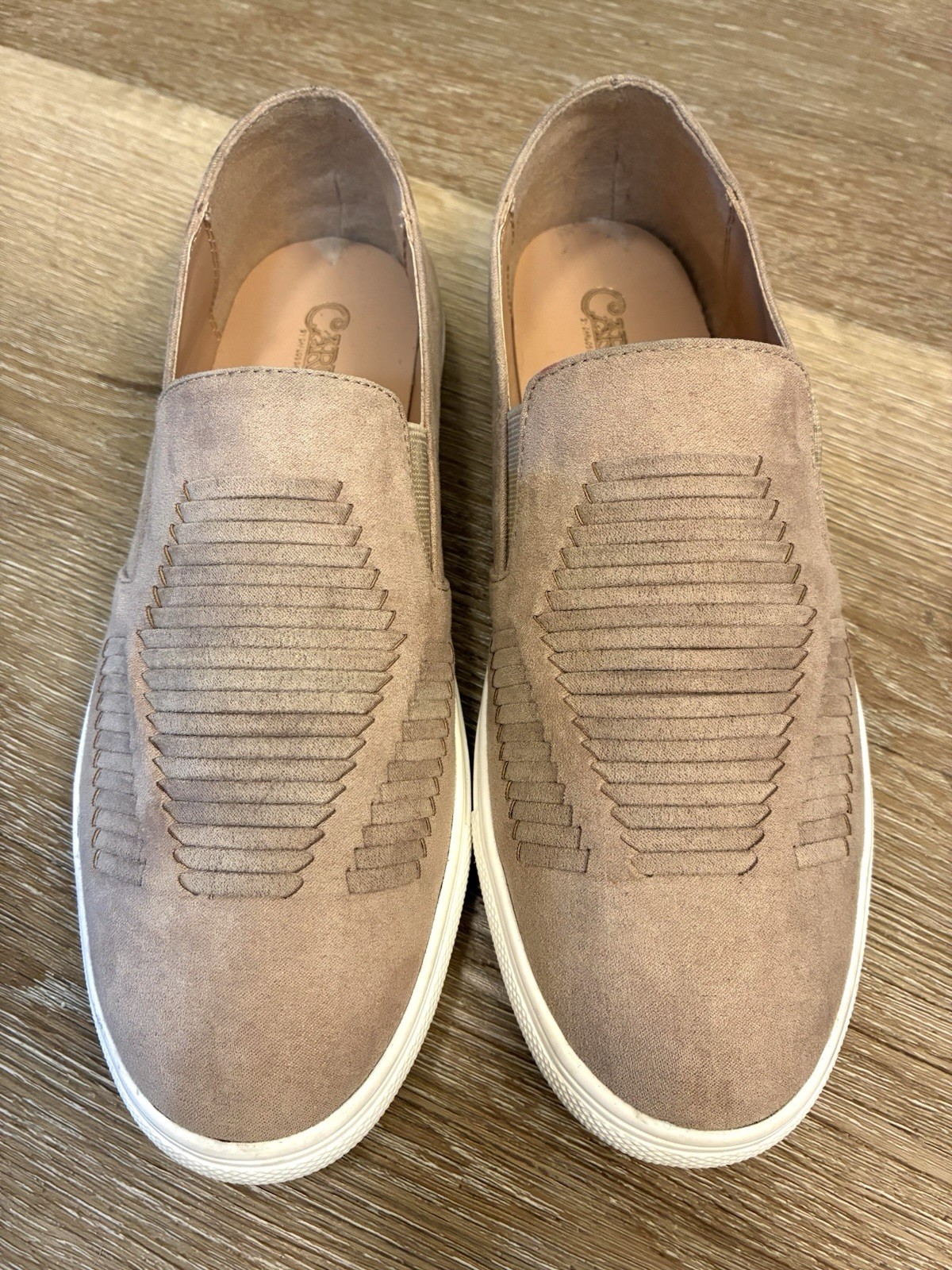 Carlos Santana Men’s Taupe Suede Slip-On Sneakers Size 7 Casual Comfort