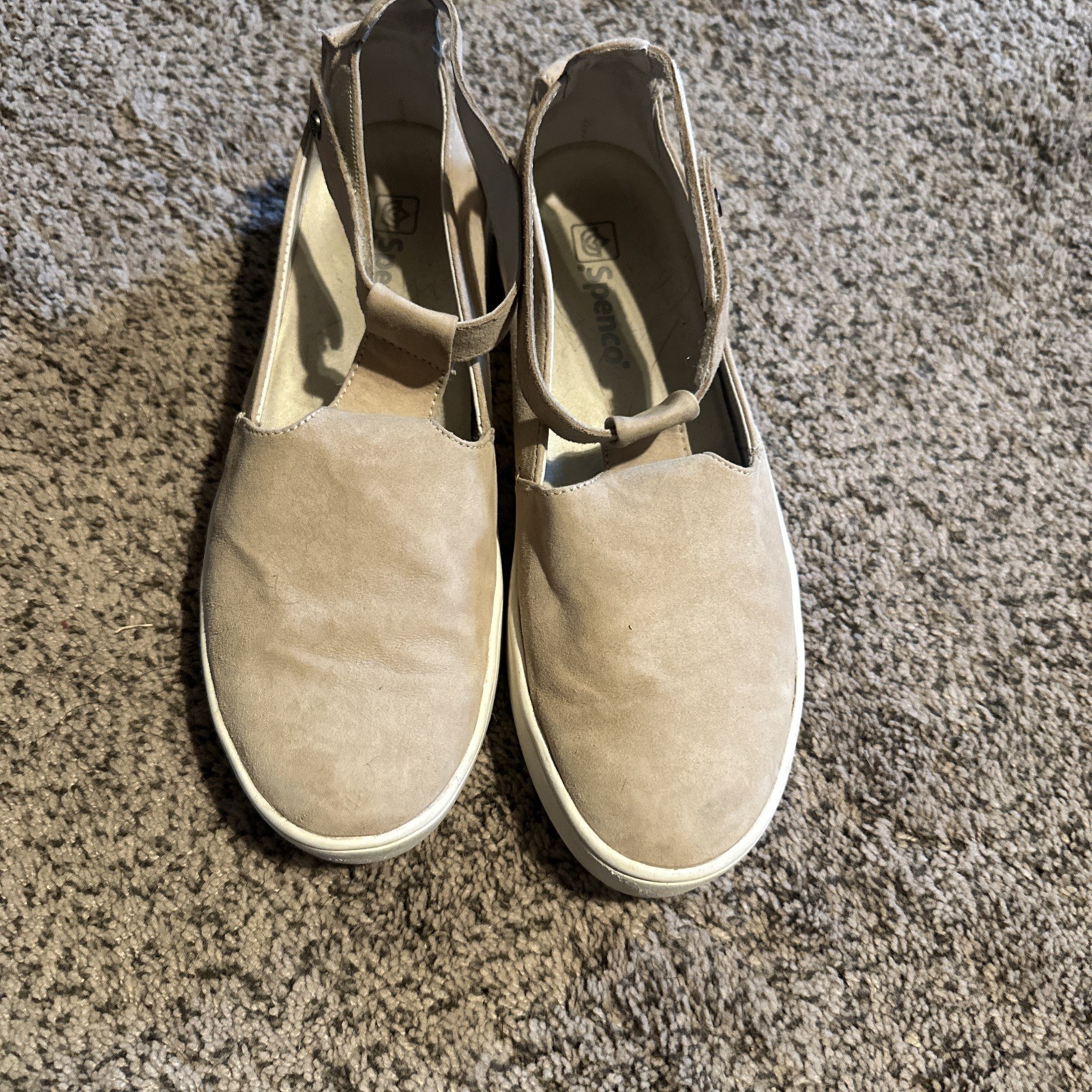Spenco Orthotic Suede Slip-On Shoes Indio Oyster
