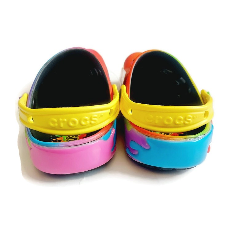 CROCS Big Kid Size J4 Womens 6 Gushers Slip On Classic Clogs K Shoes Multi Color