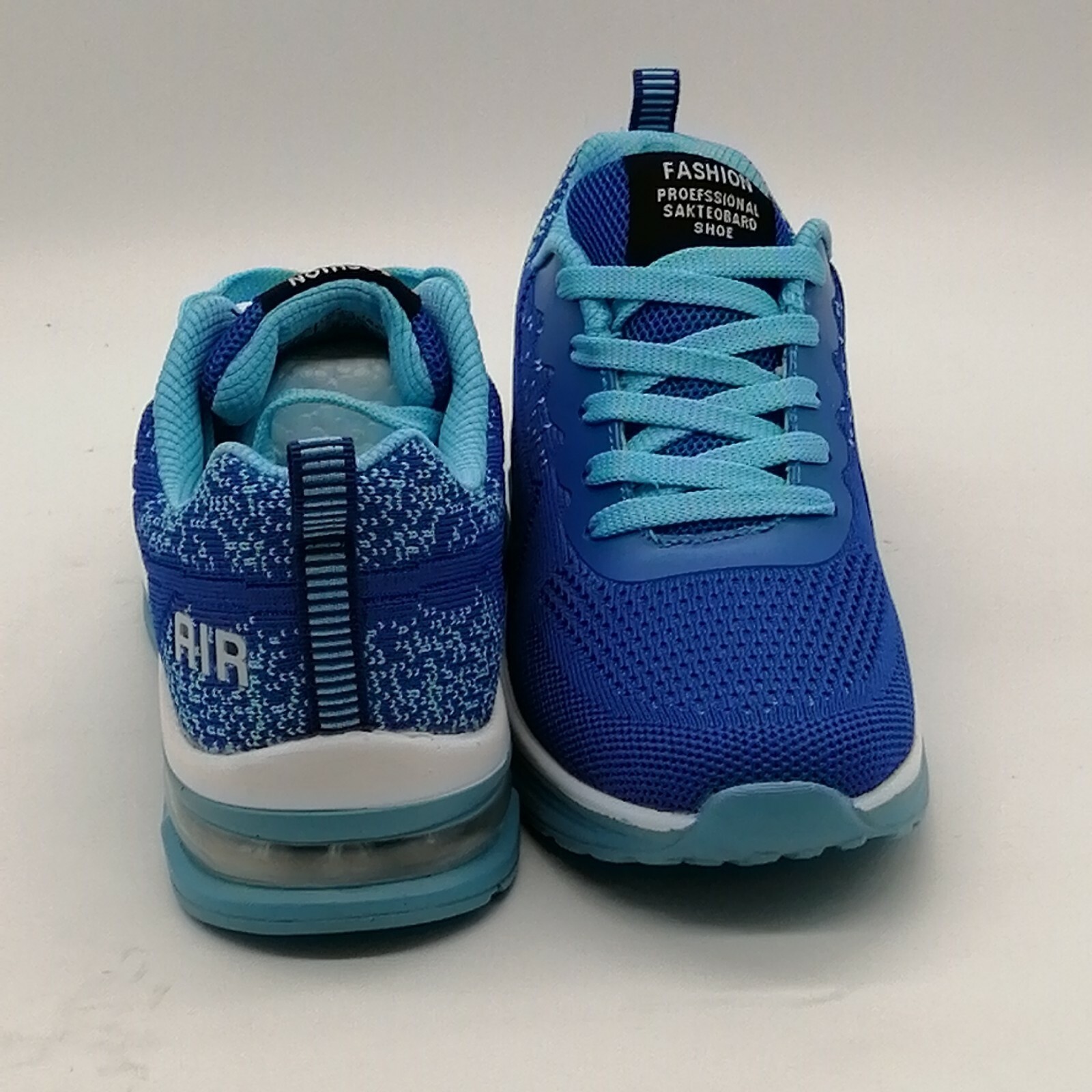 Fashion Shoes Womens Lace Up Sneaker Cushioned Insole Blue Knit Mesh 5.5 NEW