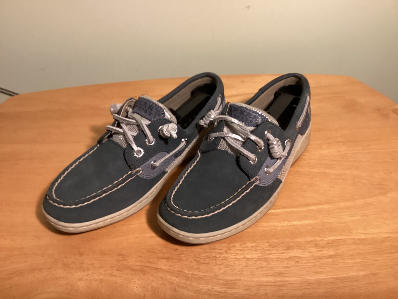 Sperry Women’s Top-Sider Blue Koifish Textured Stripe Slip On Boat Shoe Size 5M