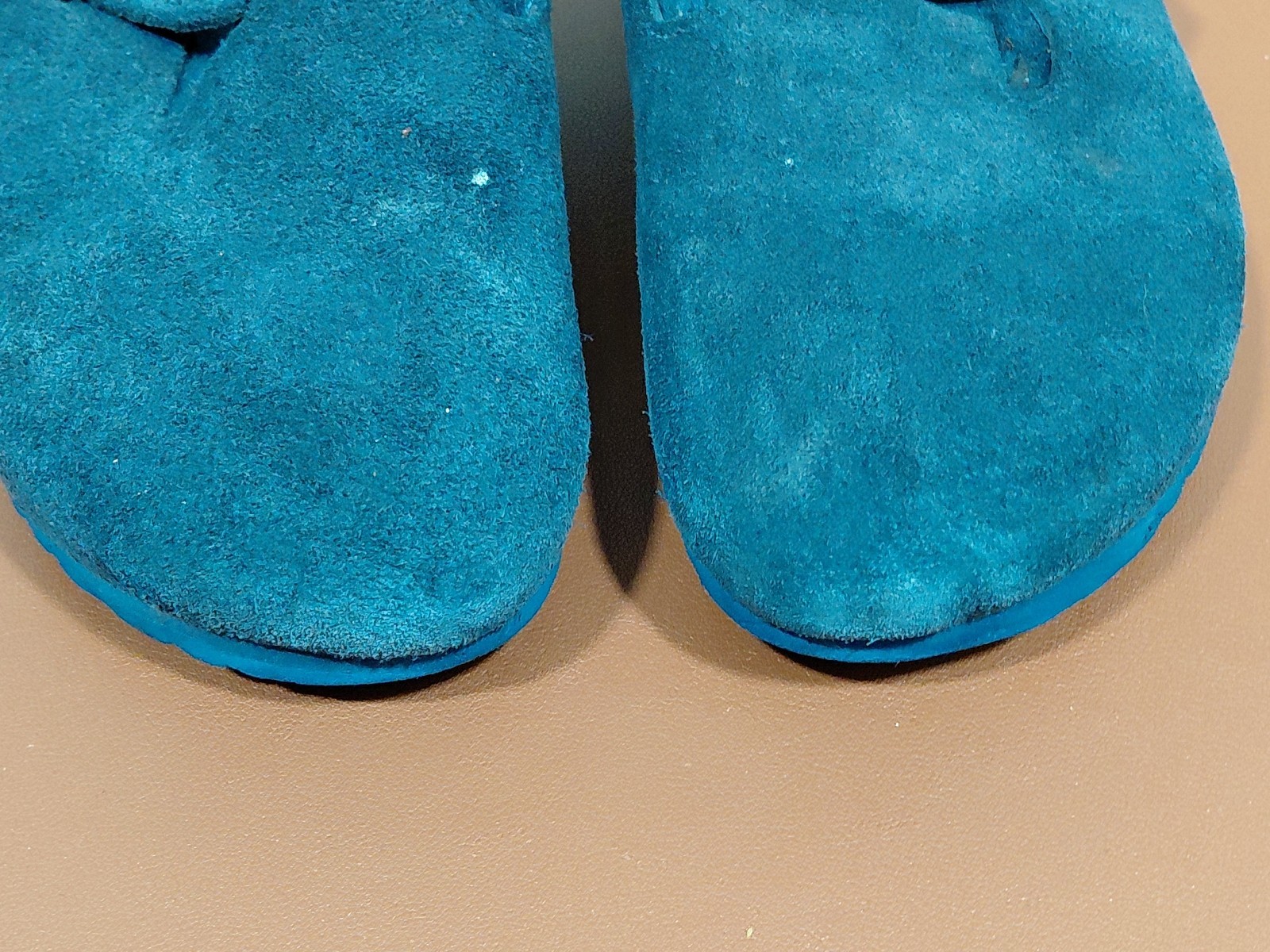 Birkenstock Boston Clog Blue Suede Leather Soft Footbed Narrow Width US 9 EU 40