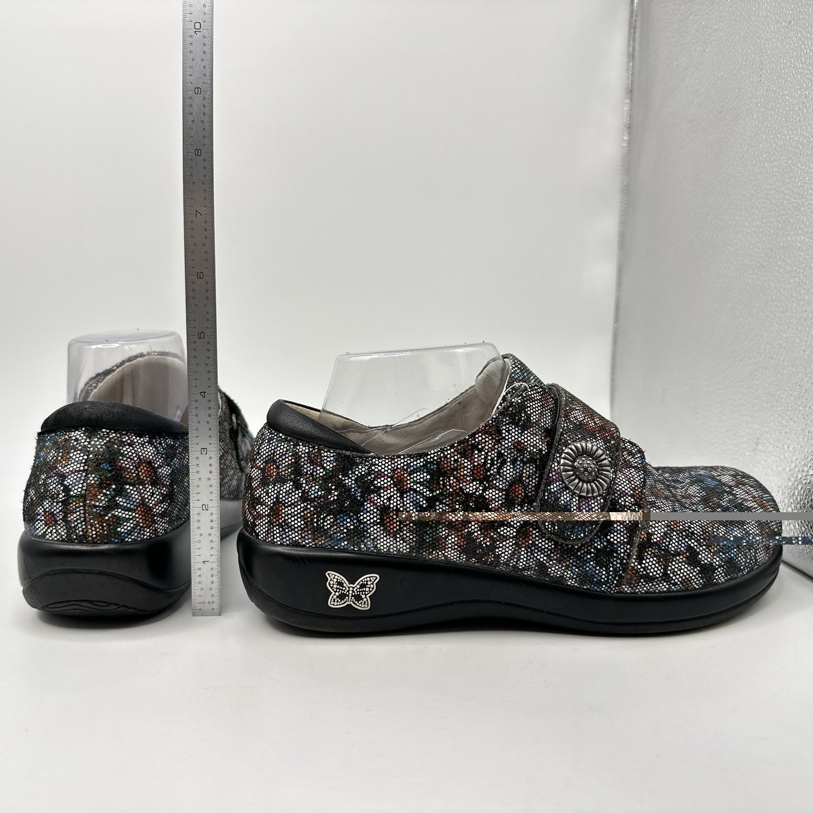 Alegria Joleen Women 8-8.5 EUR 38 Floral Print Hook Loop Cork Footbed Shoe