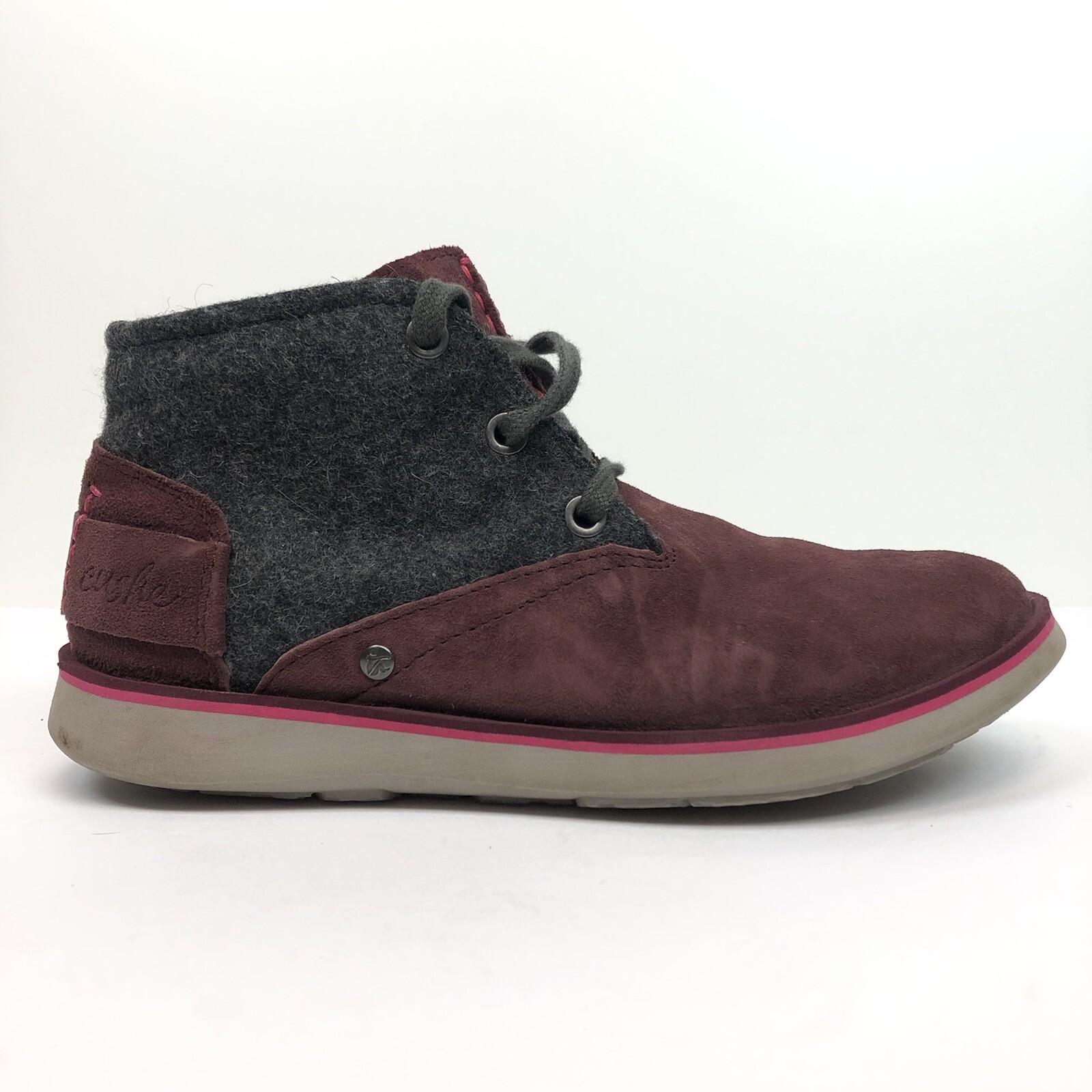 CUSHE Manuka Lite Desert Womens Lace Up Chukka Sz US 5 EU 36 Wine Surf Comfort