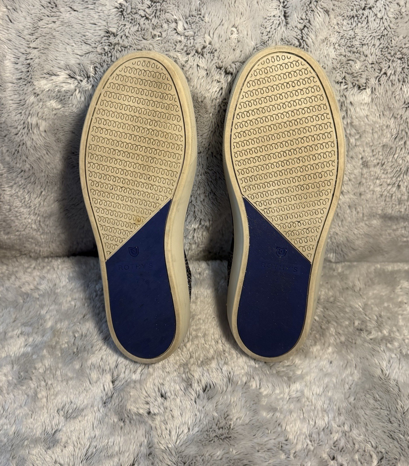 Rothys The Original Slip On Sneaker Womens Size 7 Metallic Zebra Knit