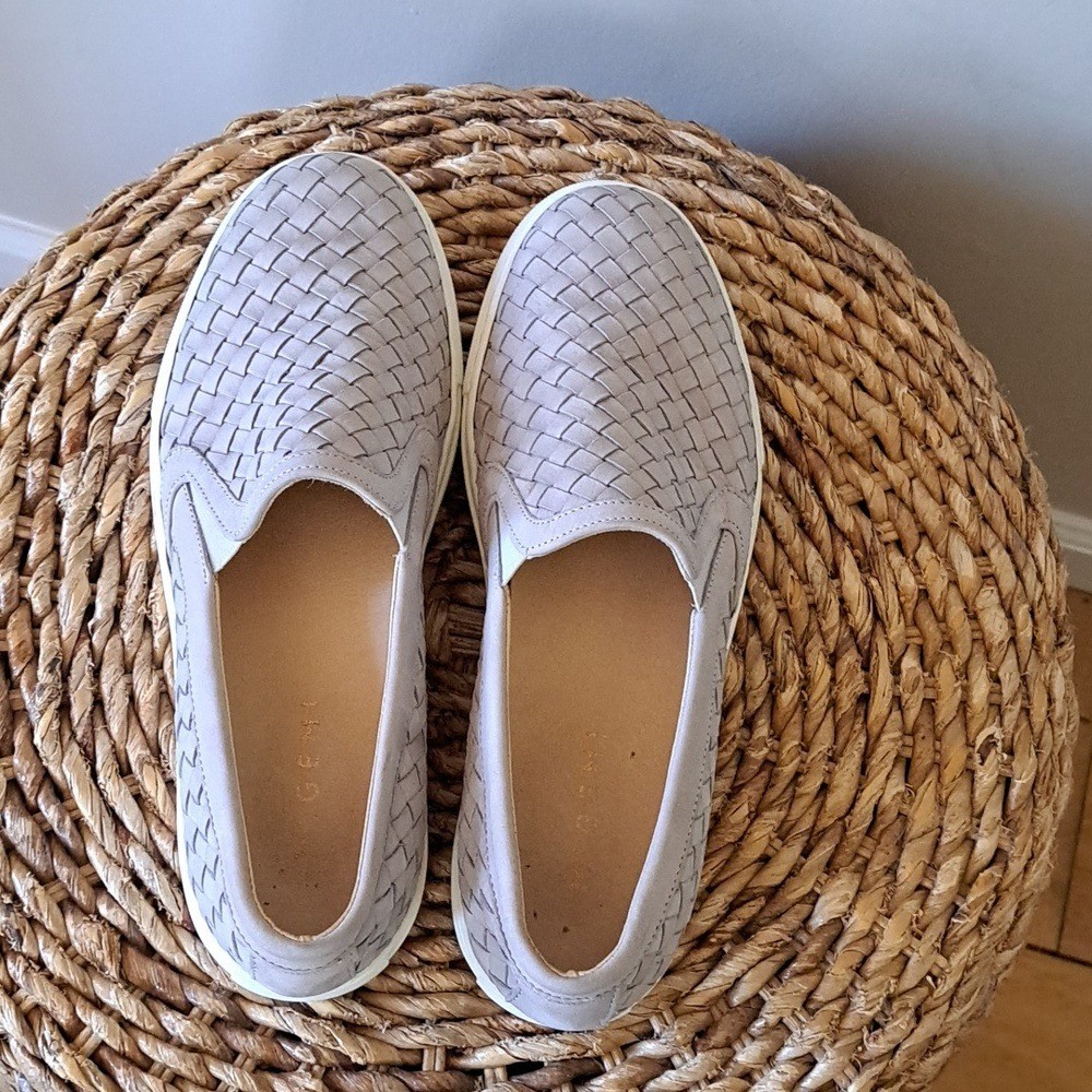 M. Gemi Womens The Cerchio Grey Woven Leather Loafer Sneaker EU39/US8.5