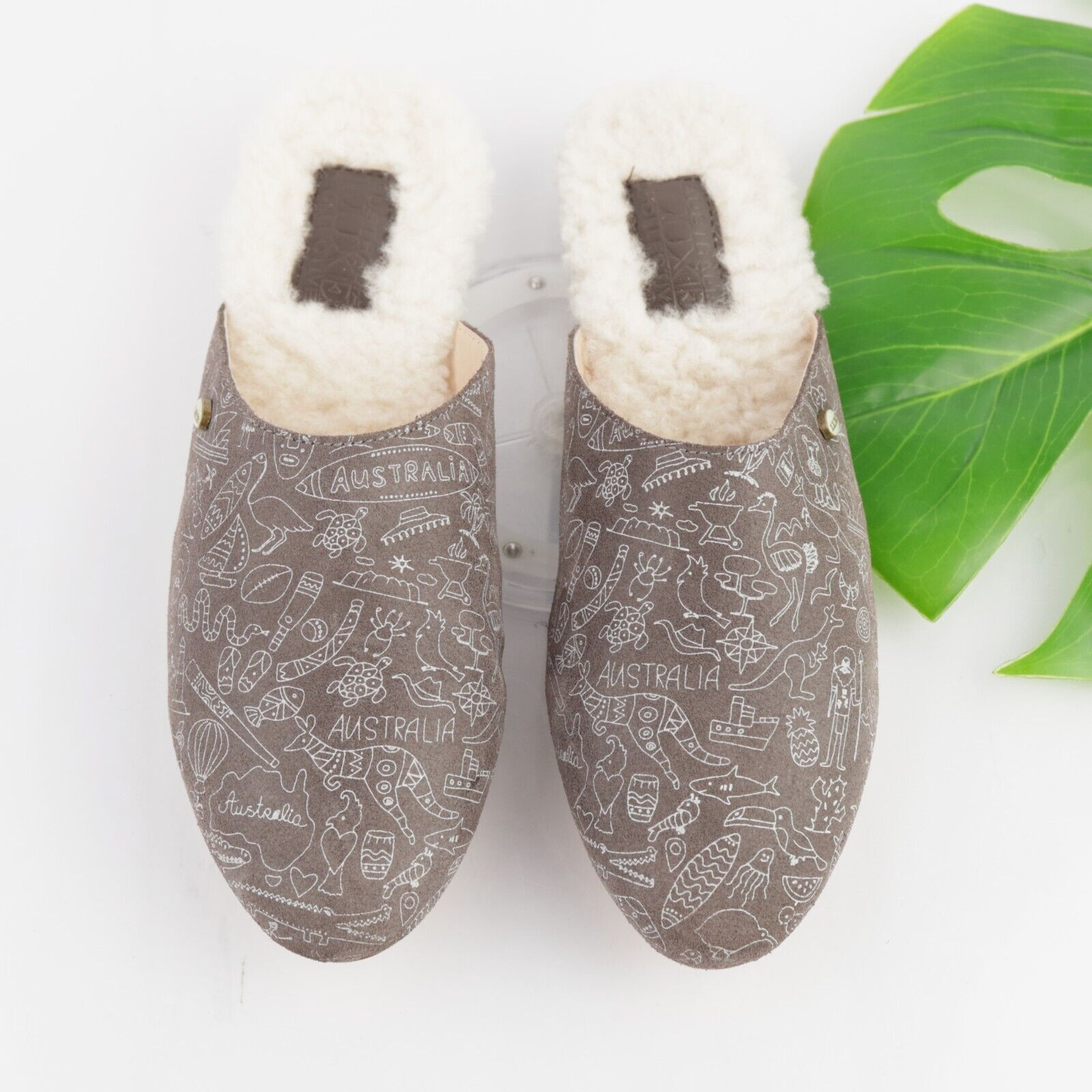 Australia Luxe Collective Womens Marcos Mule Size 8 Gray Suede Sherpa Slippers