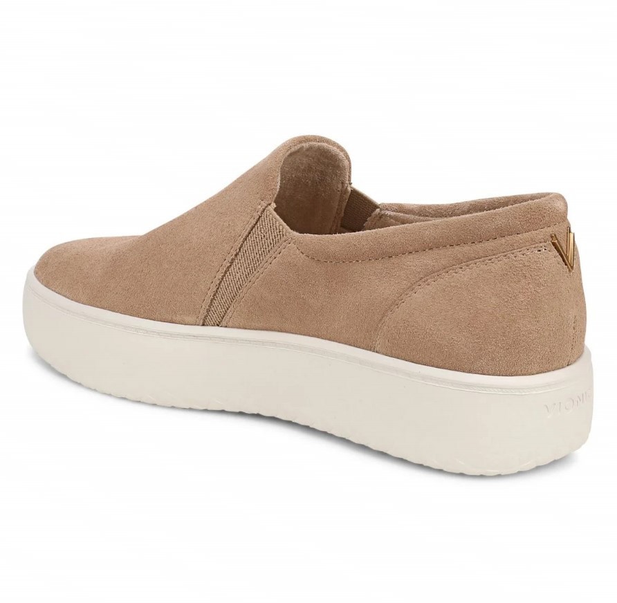 VIONIC Women Ellen Platform Slip On Sneaker, Desert Sand Suede (NEW)
