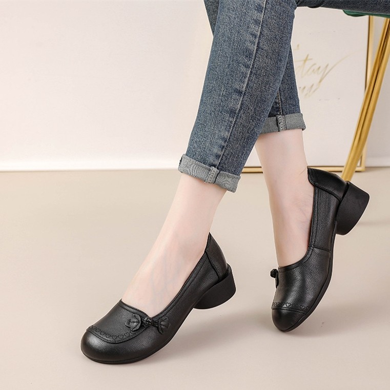 Women Slip On Loafers Vinatge Knot Low Heel Comfort Casual Working Mom Shoes