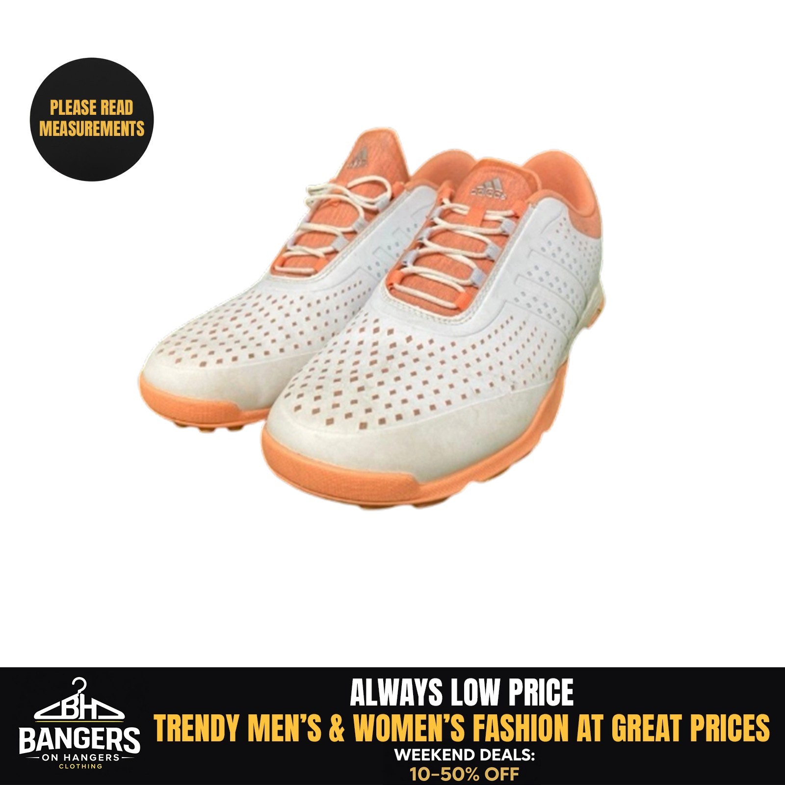 Adidas Lightweight Golf Shoes Women’s Size 9 White and Orange 2167