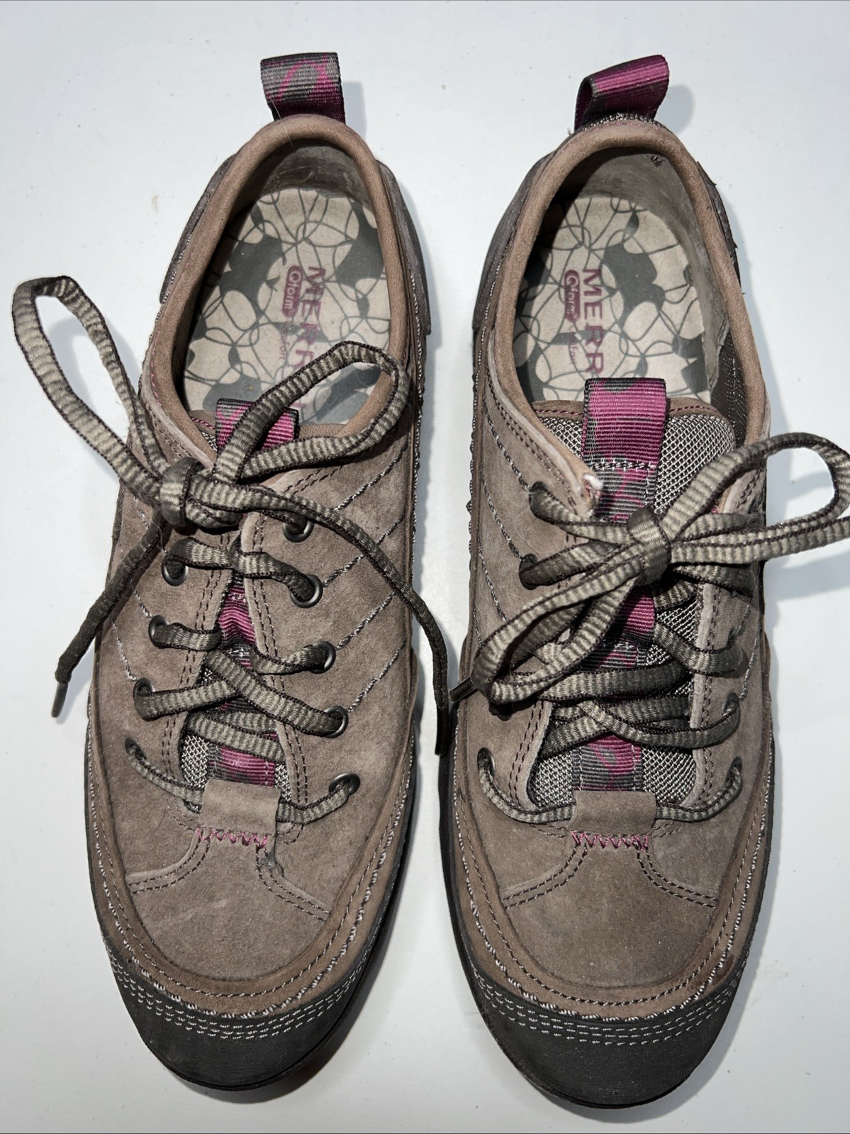 Merrell Stone Brown Leather Hiking Walking Casual Low Ankle Shoes Women’s 5.5