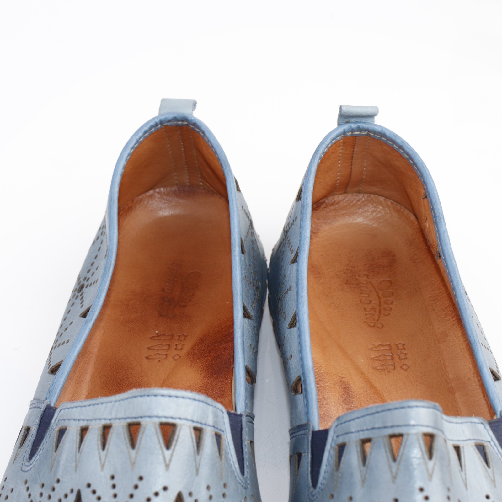 Spring Step Womens Fusaro Loafer Size 44 12.5 Blue Leather Cutouts Flexible Shoe
