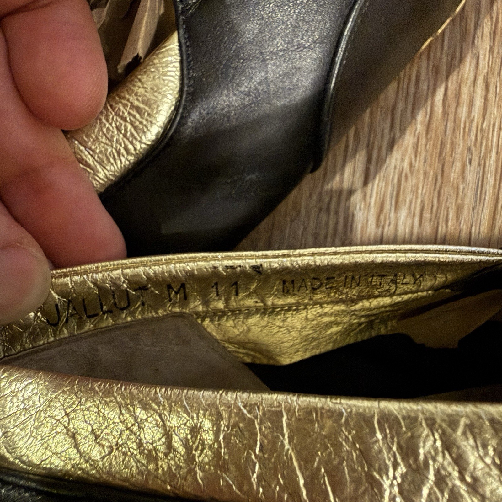 Bally Jallut Oxfords Espadrilles Tennis Shoes Size 11 Gold Flowers Black Leather