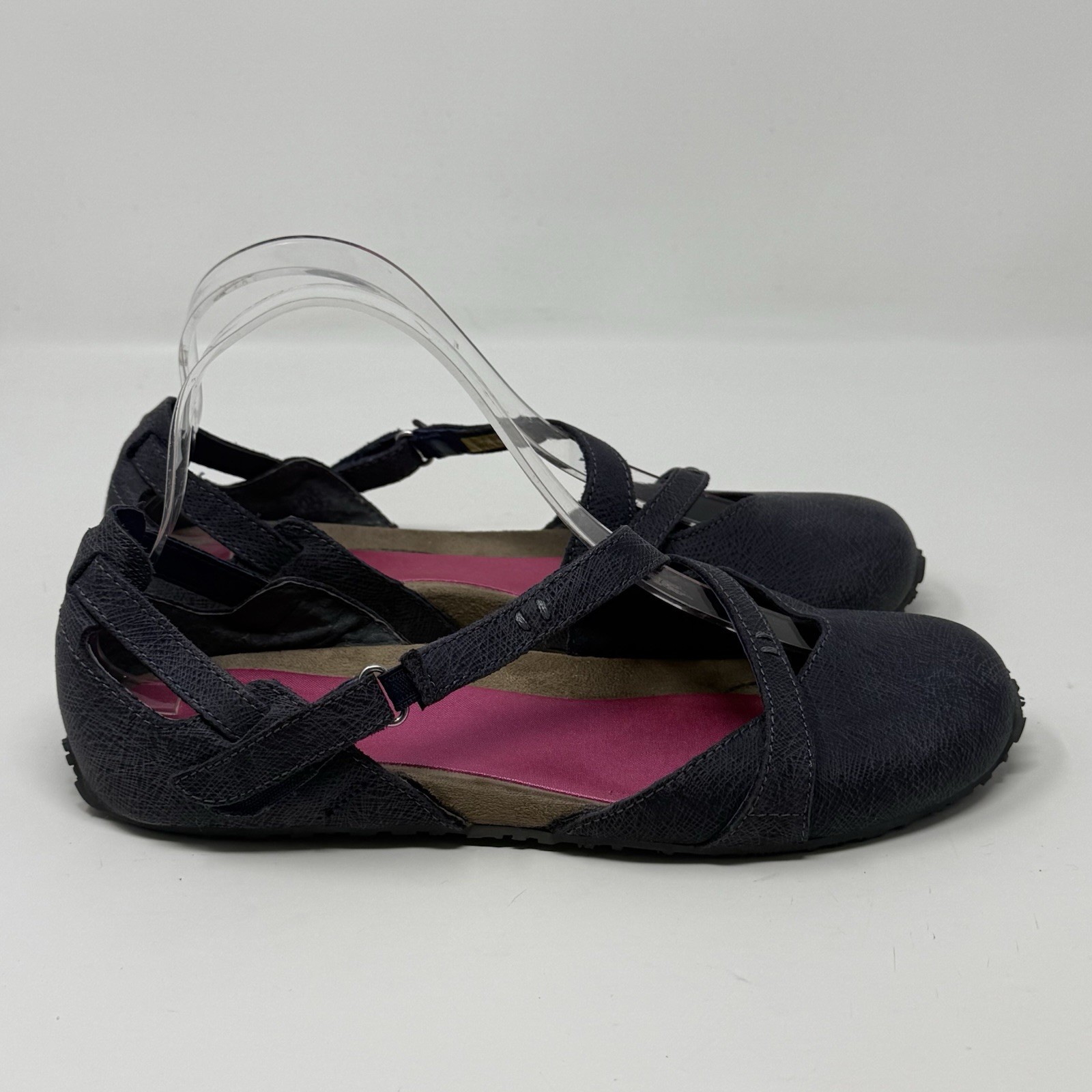 Ahnu Tullia II Mary Jane Shoes Womens 7.5 Blue Leather Casual Comfort Flats