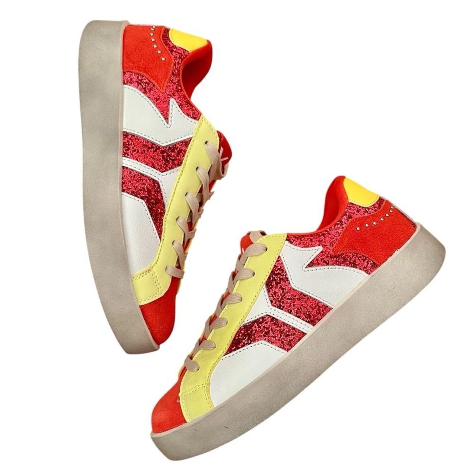 Culture of Brave COB Wing Play Hi Star Glitter Platform Sneakers Size 8 8.5