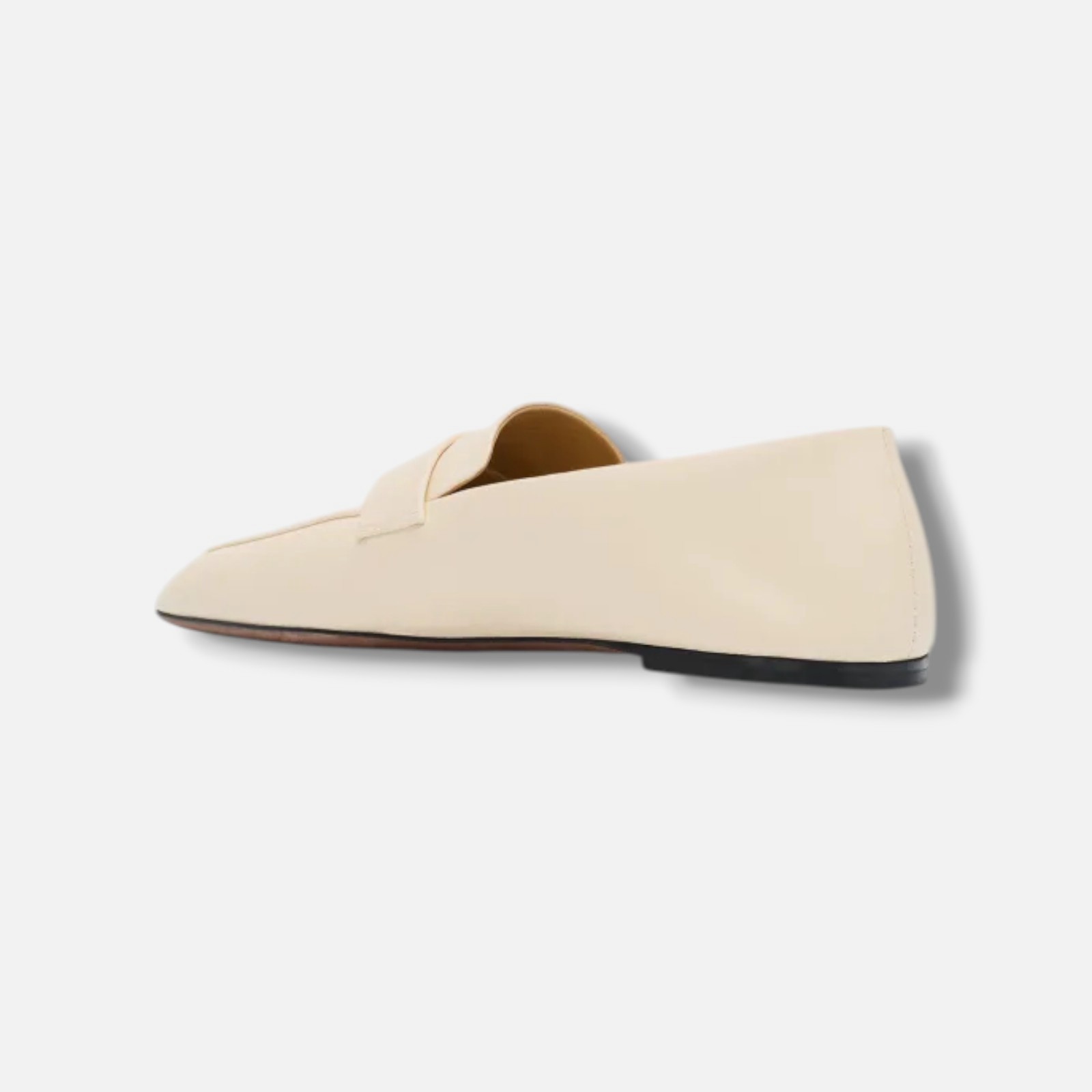 THE ROW Women’s Ivory Leather Square-Toe Loafers Shoes Size EU:40.5 US:10.5