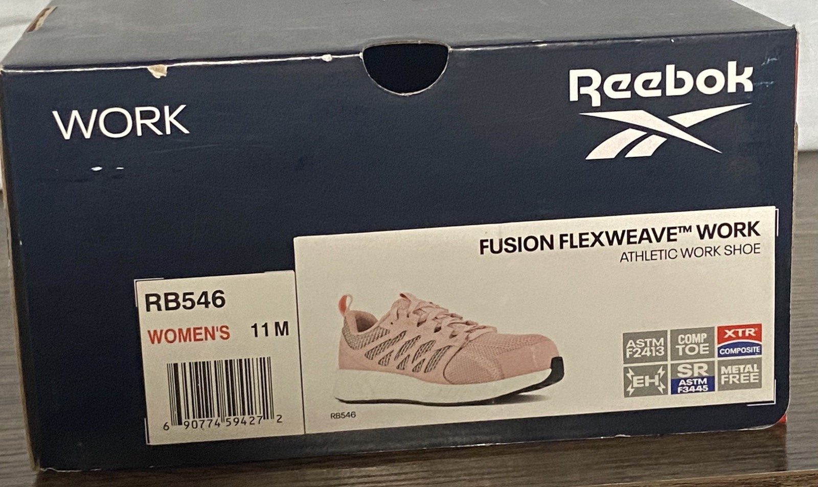 ReeboK Fusion Flexweave RB546 Women’s 11M Pink Composite Toe Safety Shoes NIB