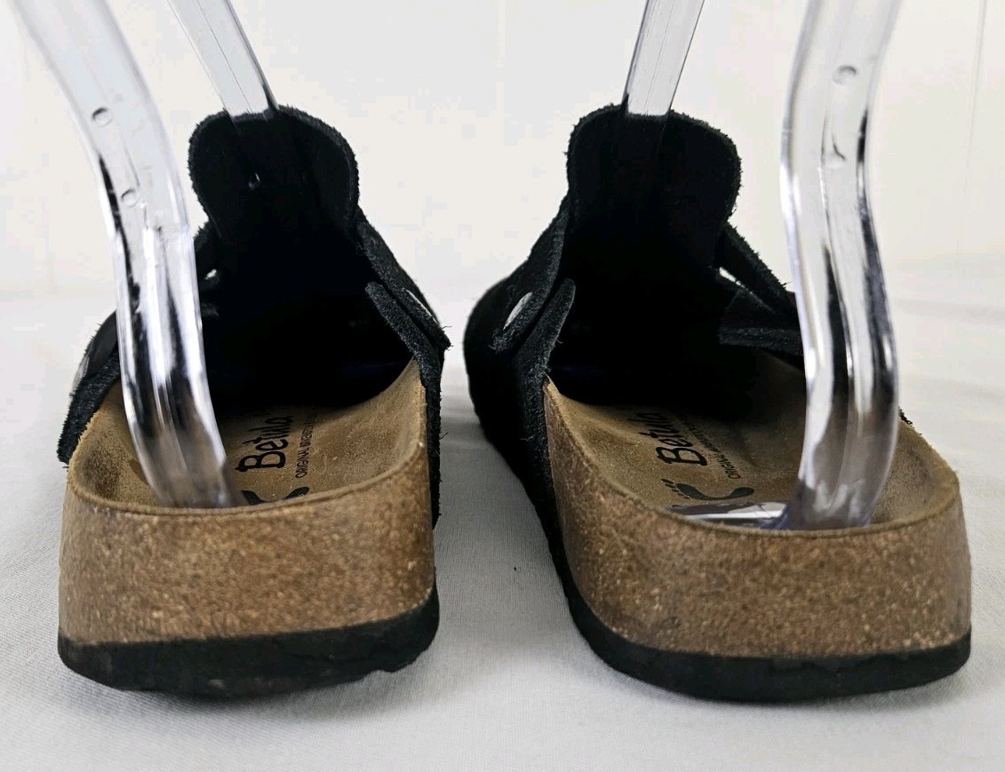 Betula Boston Black Suede Soft Footbed Clog EU 38 US 7 Narrow Note!