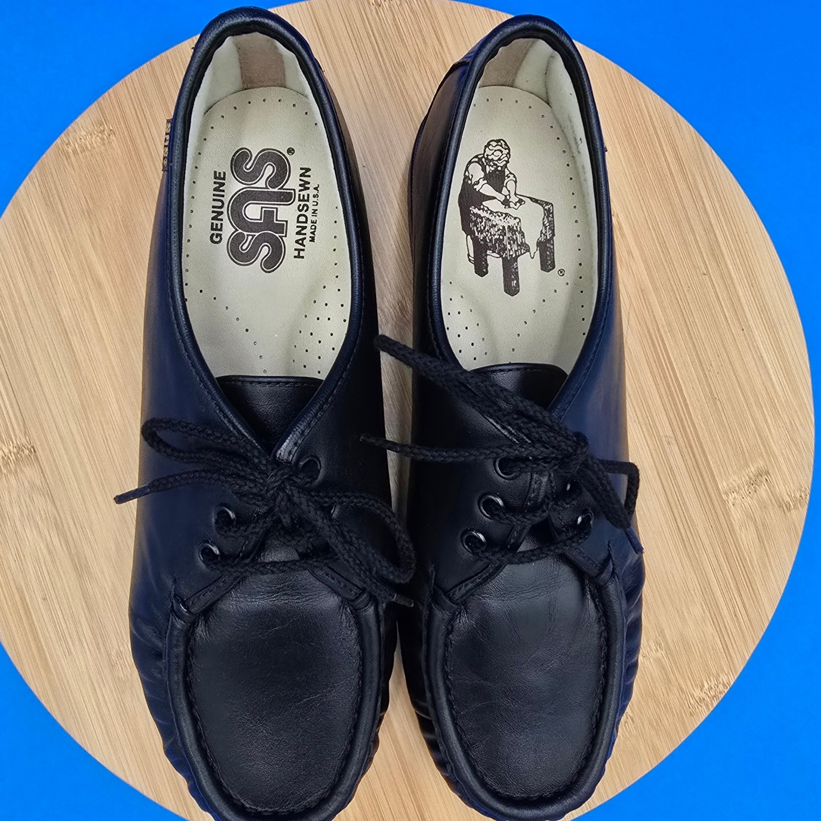 SAS Handsewn Genuine Leather Black Comfort Oxford Shoes Women’s NWOB 9.5WW