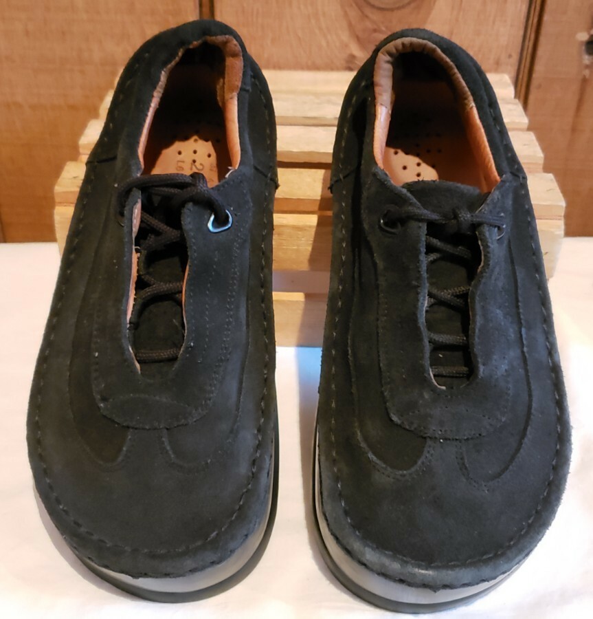 BETULA BIRKENSTOCK FUSSBETT Black Lace Suede Walking Shoe L6 M4 Women Sz 6-6.5