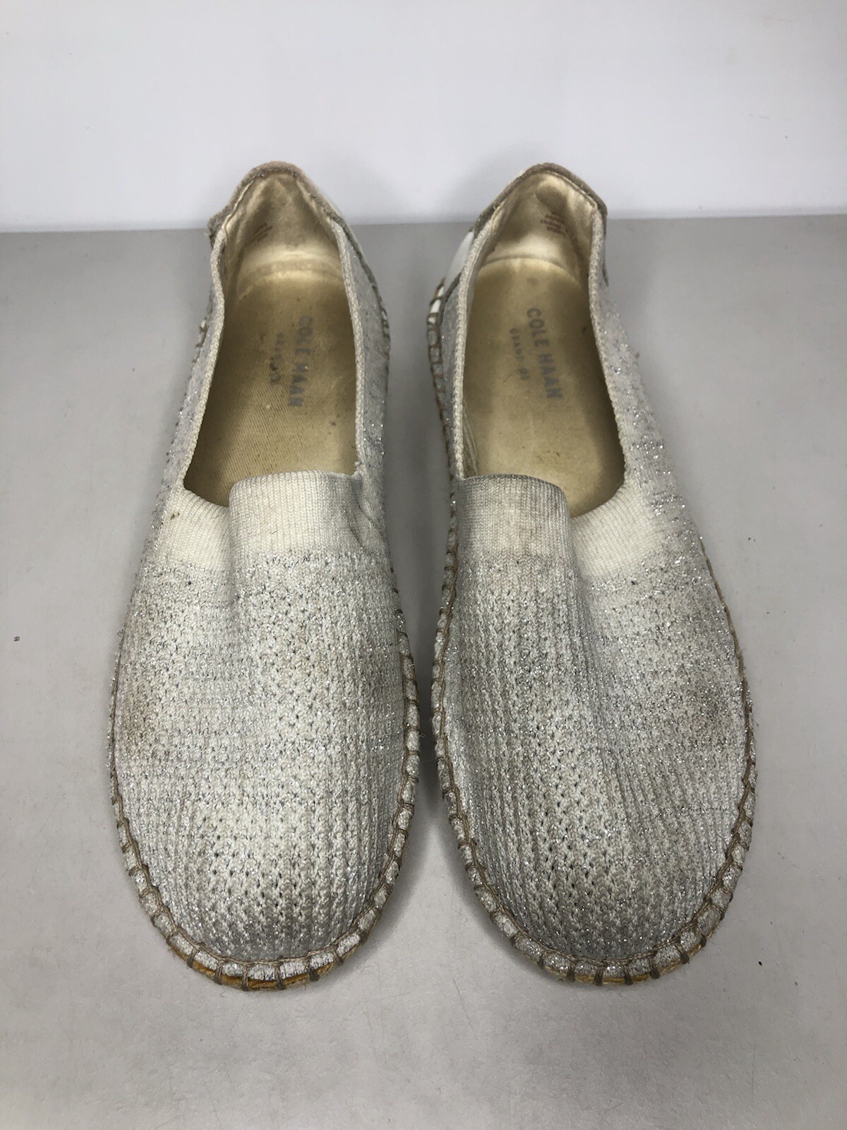 Cole Haan Cloudfeel Gray Knit SlipOn Espadrille Casual Shoes Women sz 7B US/38EU