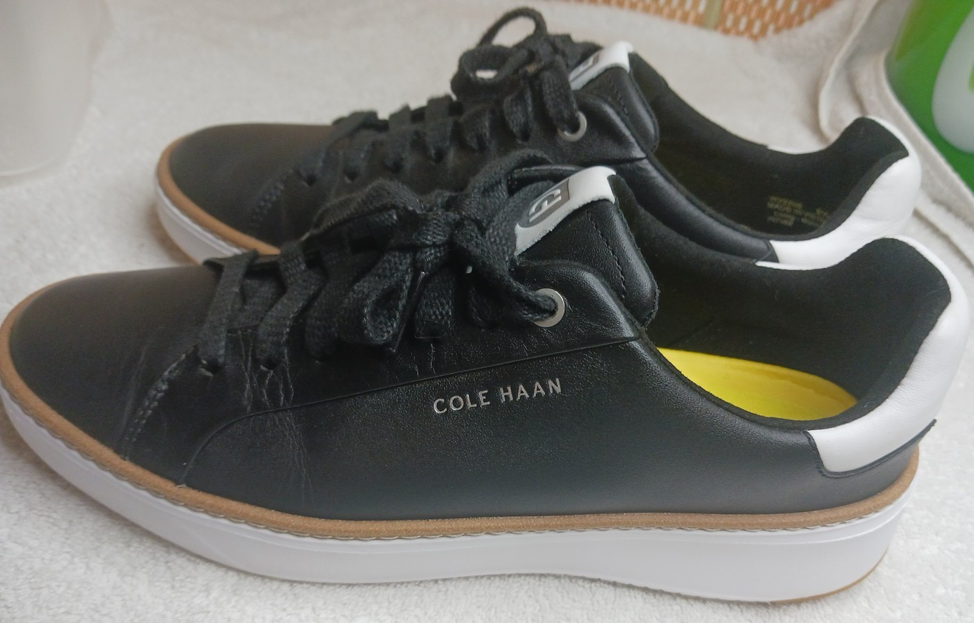 COLE HAAN Grandpro TopSpin Sneaker Black British Tan Dove Women Size US 8.5B