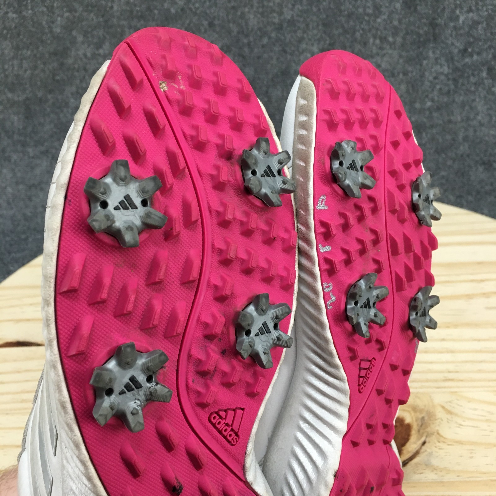 Adidas Shoes Womens 9.5 Bounce Golf Sneakers White Leather Lace Up Sports AC8283