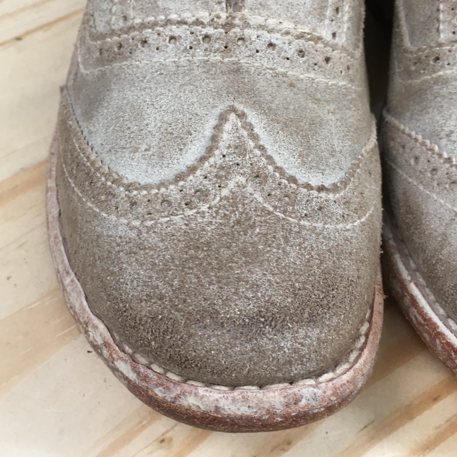 Bed Stu Dress Shoes Womens 6 Oxford Wingtip Lace Up Almond Toe Leather Brown