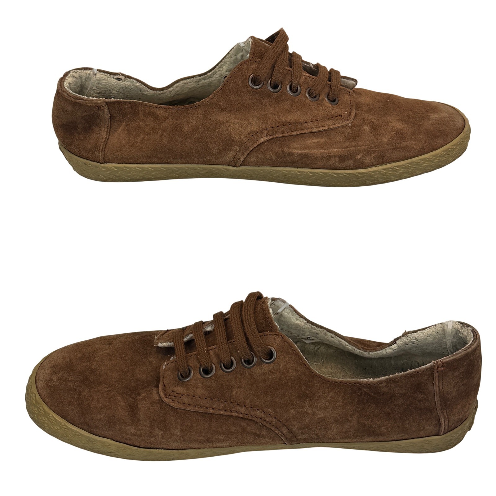 Vans Women’s 8.5 Suede Fleece Lined Sneakers Brown Cozy Retro Low Top Shoes