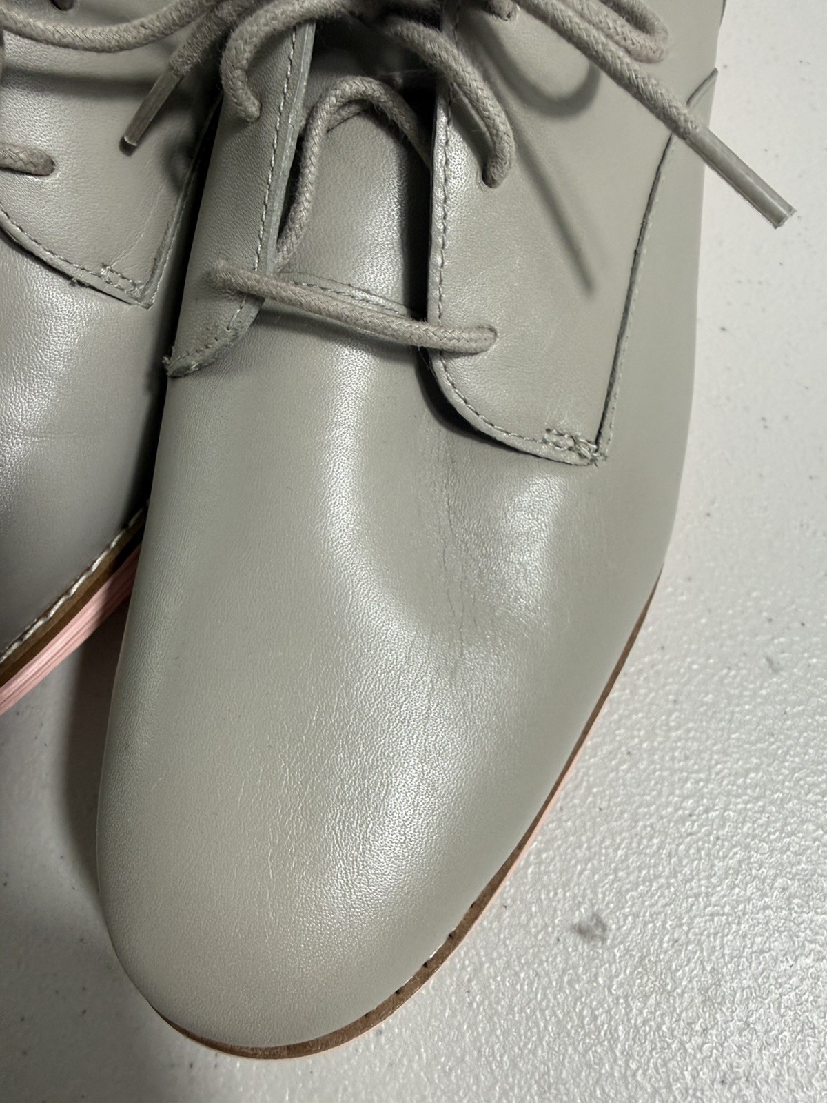 Cole Haan Original Grand Oxford Women’s 9.5B Gray Leather Pink Sole W17145 New