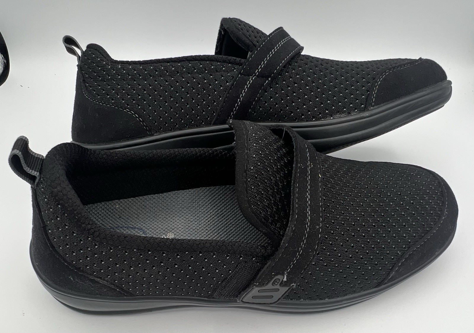 Orthofeet Quincy 821 Black 10 B Medium Women’s Slip On Comfort Shoes EUC