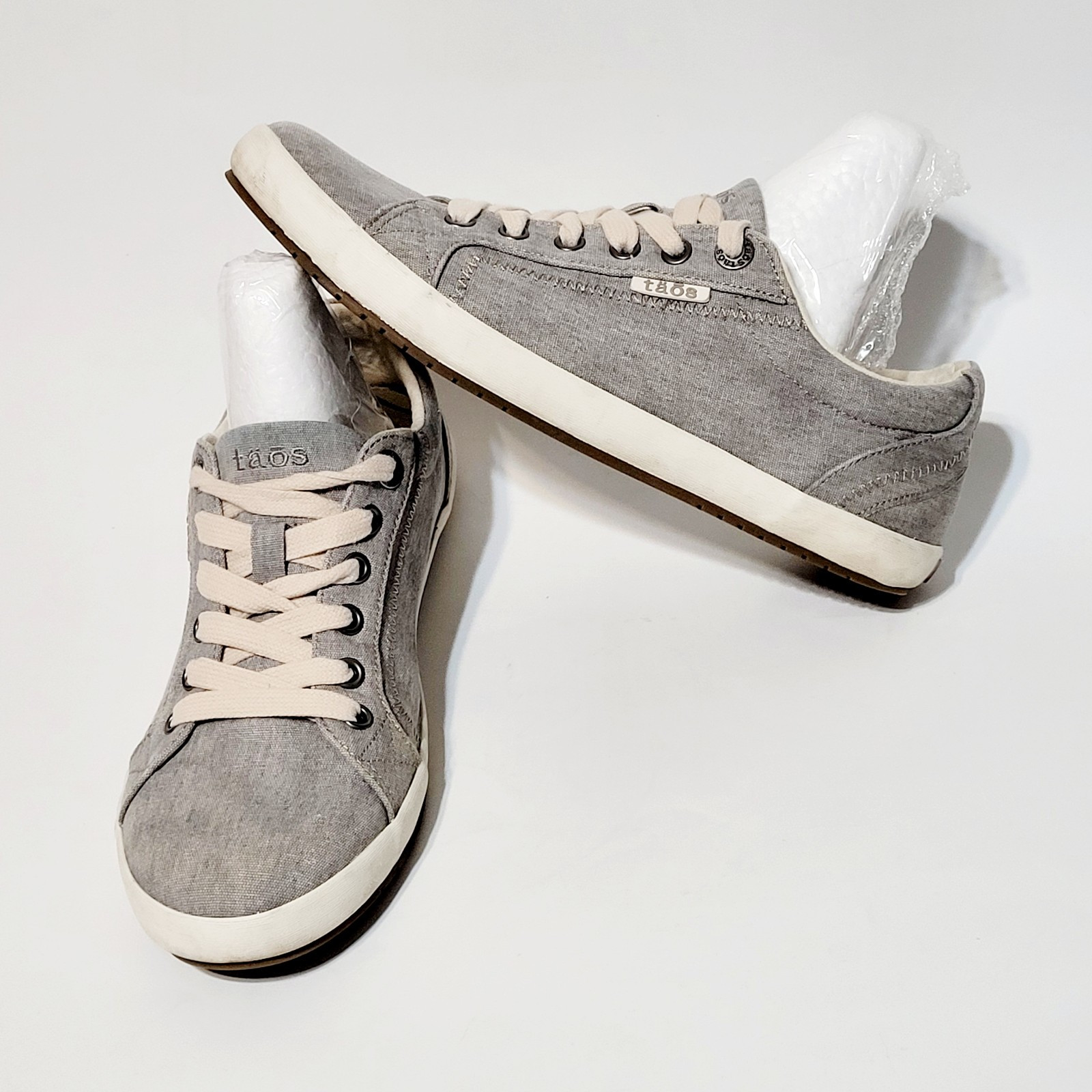 Taos Star STA12844 Gray Wash Canvas Casual Lace Up Sneaker Shoes Wms 9US 40-41EU