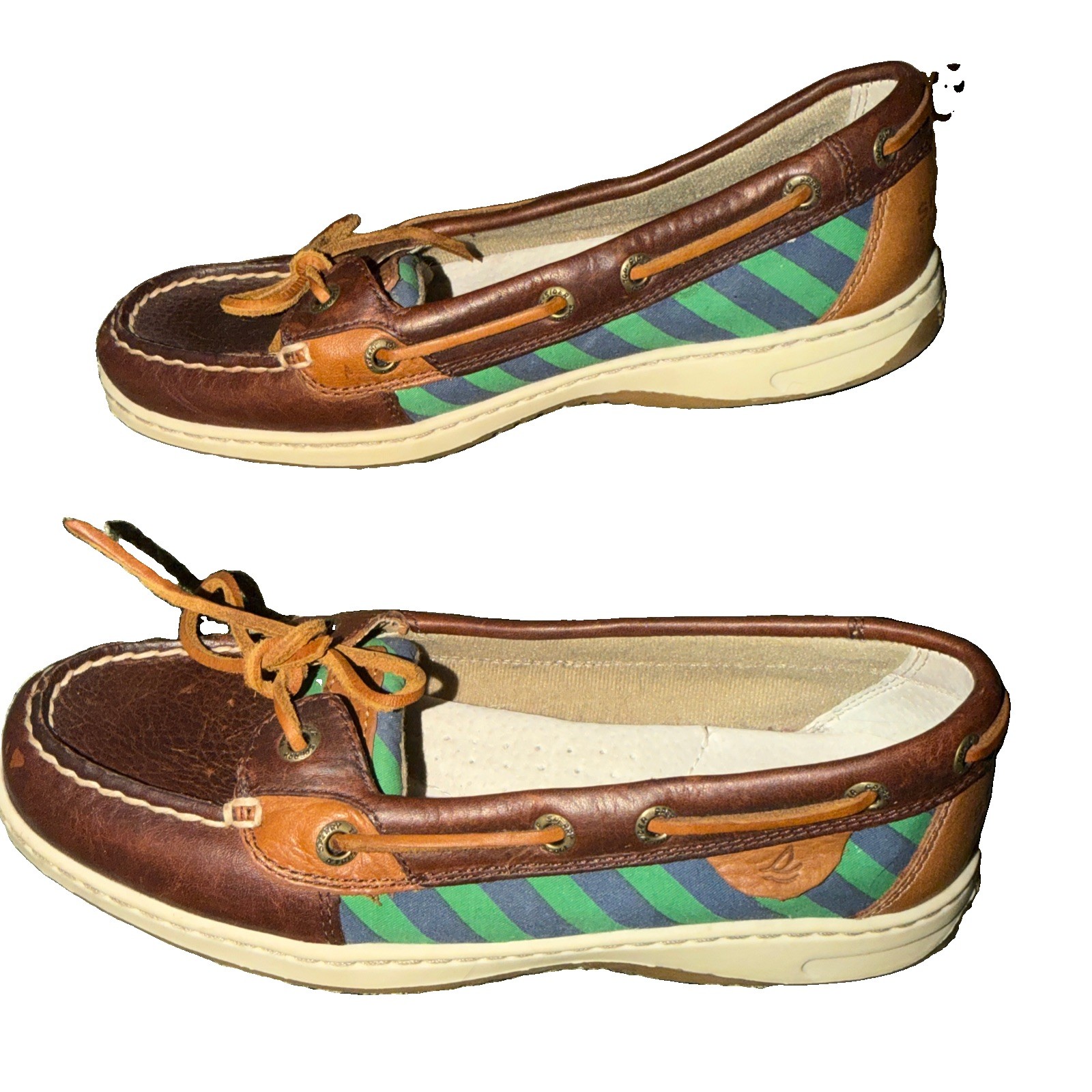 SPERRY TOP-SIDER Womens Angelfish Boat Shoes Sz 7.5 Leather Plaid Loafers