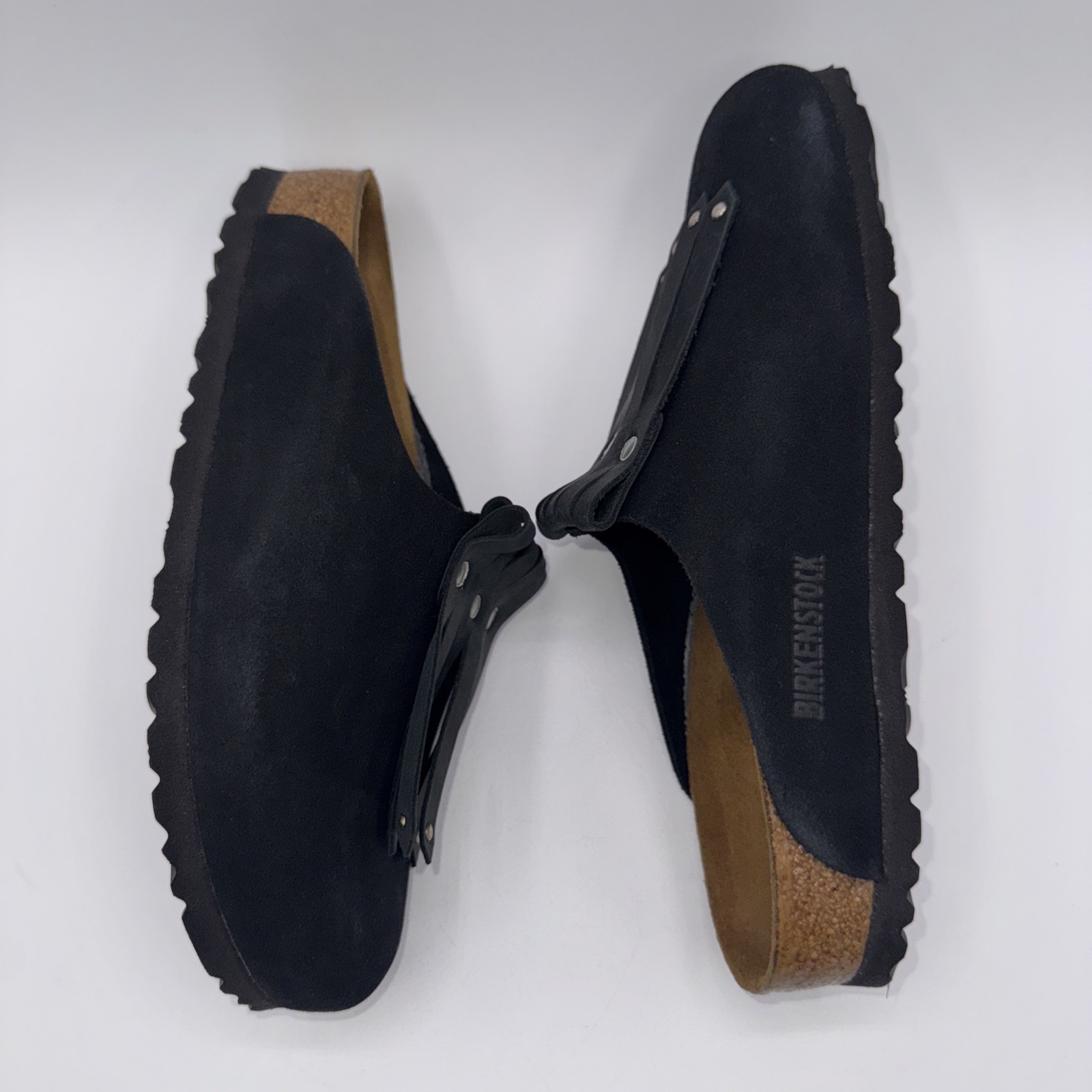 Birkenstock Amsterdam Kiltie Studded Women’s Size 7 EU 38 Black Leather Boston