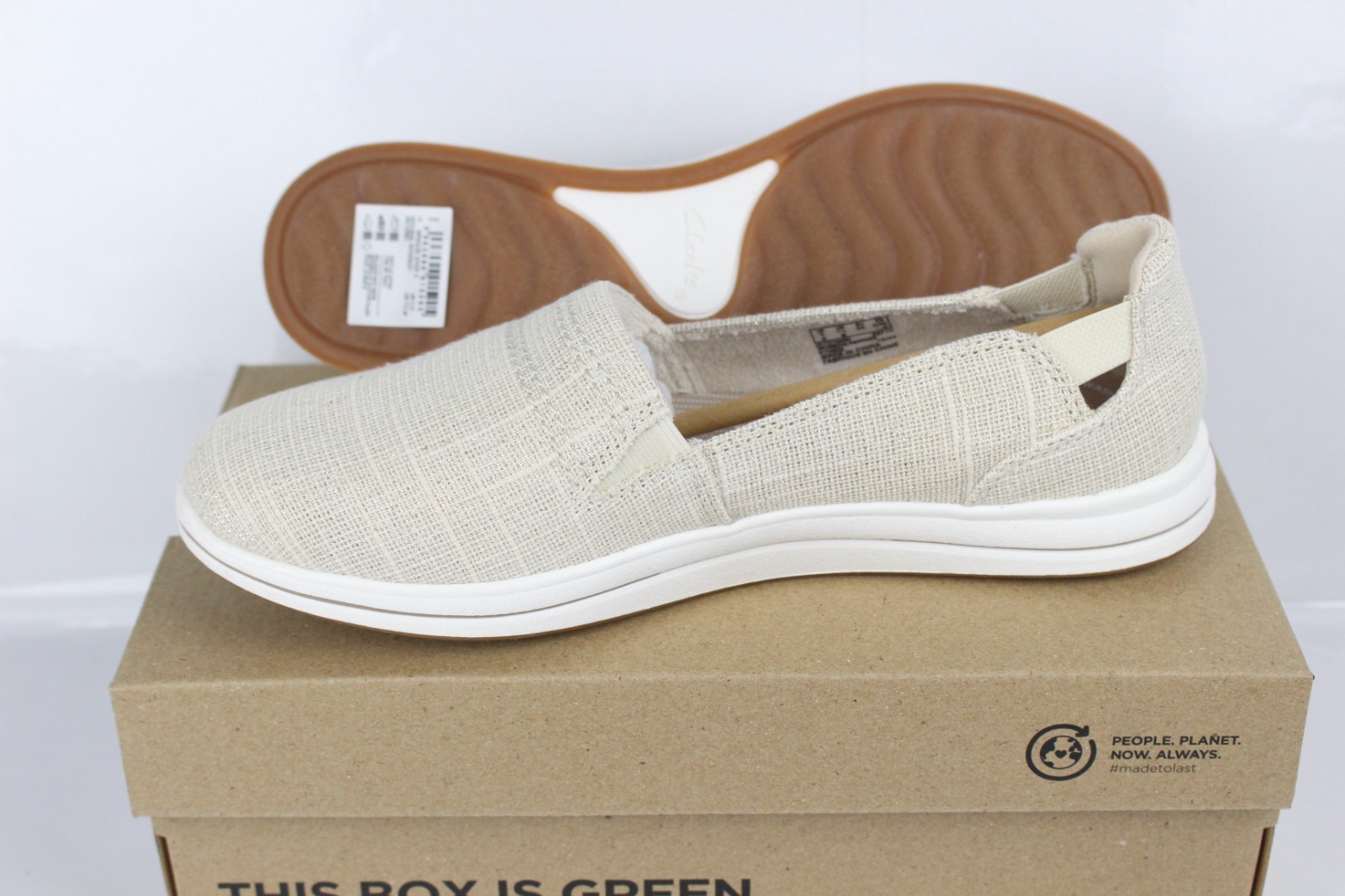 Clarks Women’s Breeze Step II Slip On Comfort Shoes Natural Interest 261 72779