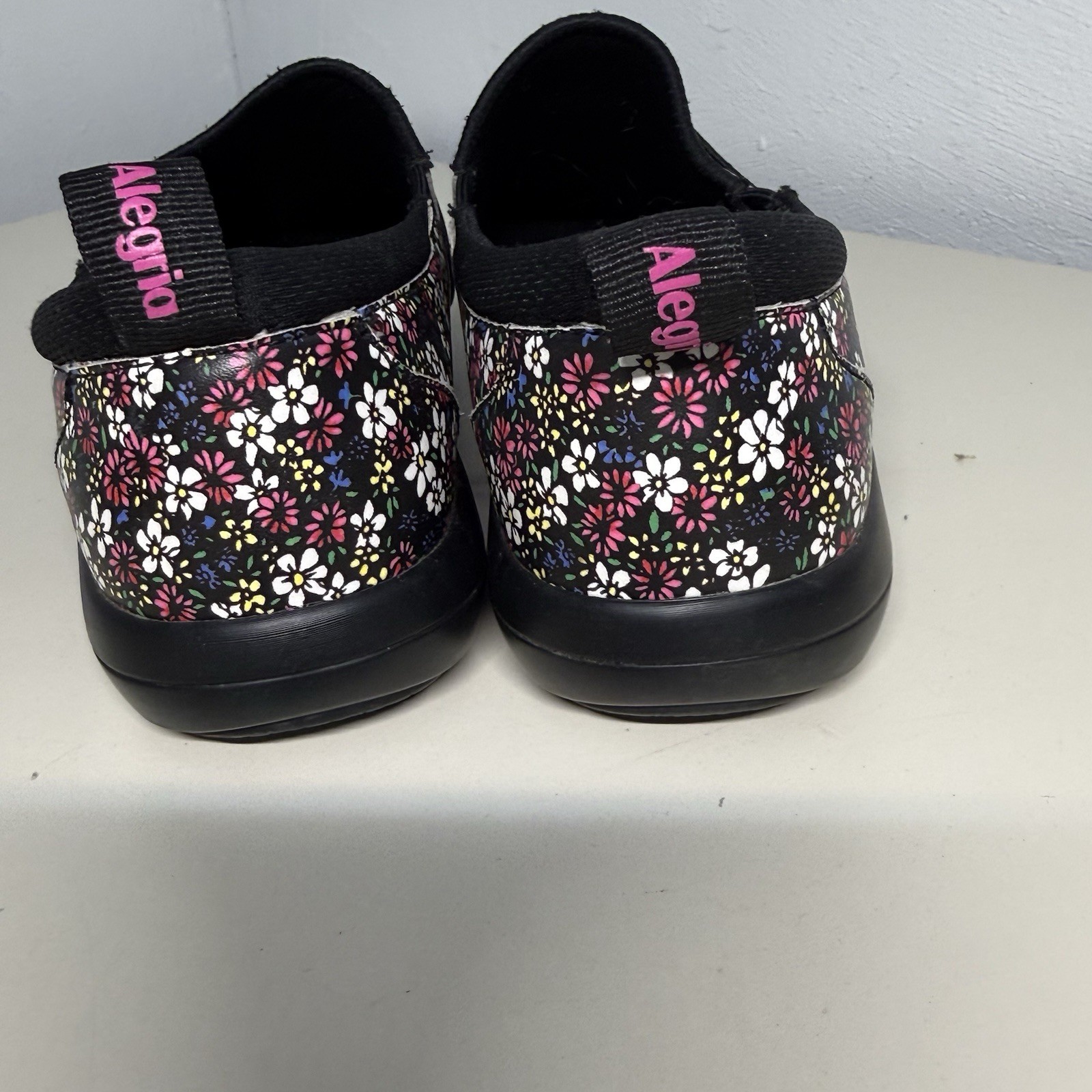 Alegria By Pg Lite Slip On Shoes Floral Print Lightweight Comfort Man Made Sz 39