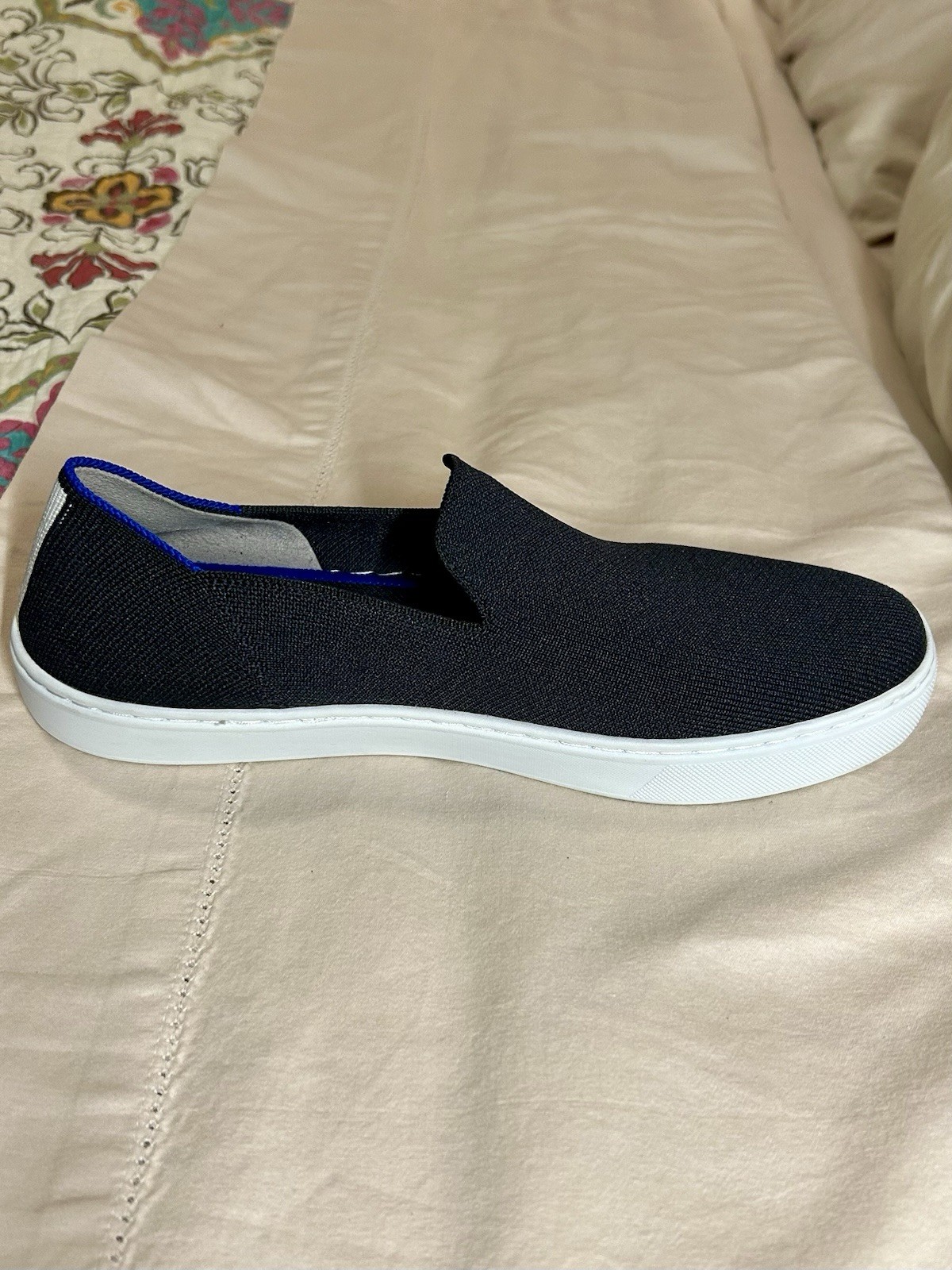 Rothy’s Slip On Women’s Sneakers Navy Blue Knit Size 9 Sustainable Shoes