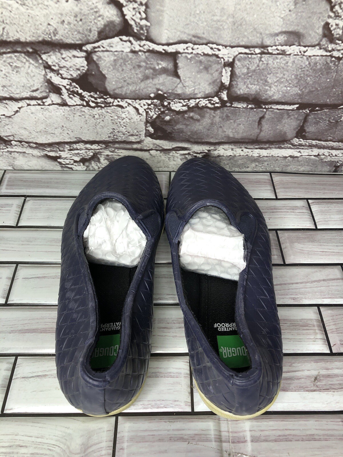 Cougar Blue Woven Leather Waterproof Slip On Casual Shoes Women’s Sz 7M US/38EU
