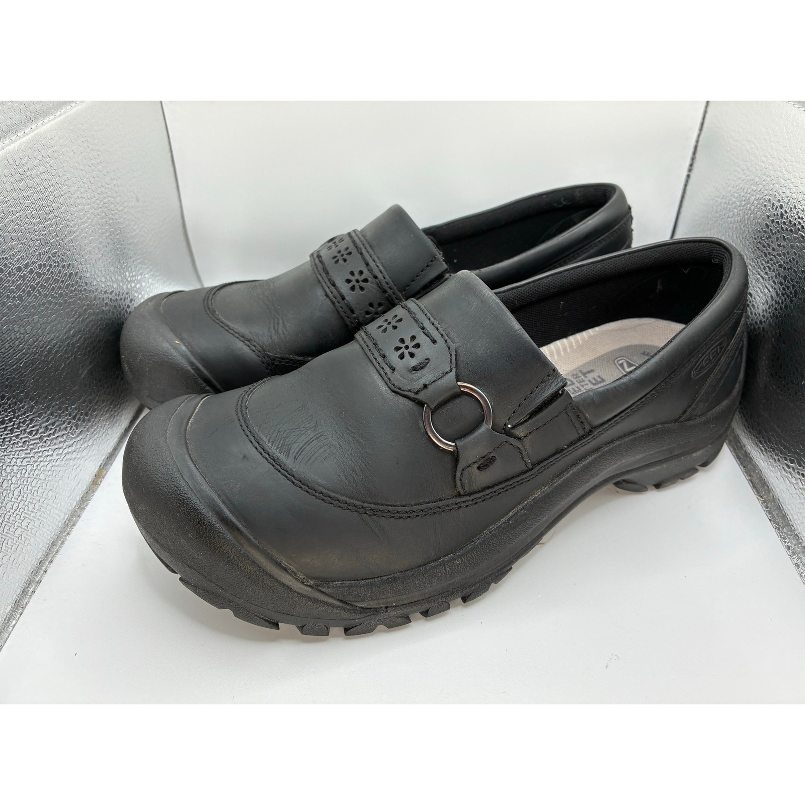 KEEN Kaci II Women 9.5 black leather Slip On Clog Comfort Shoe EU 40 India