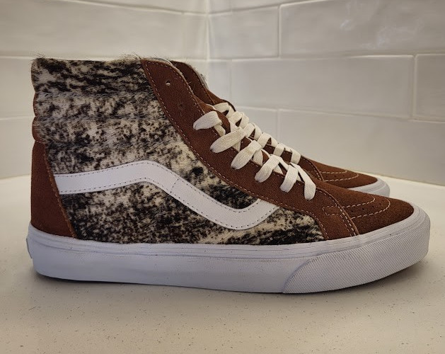Vans X Urban Outfitters Exclusive Sk8 Hi Cow Brown White Womens size 9 Luxury