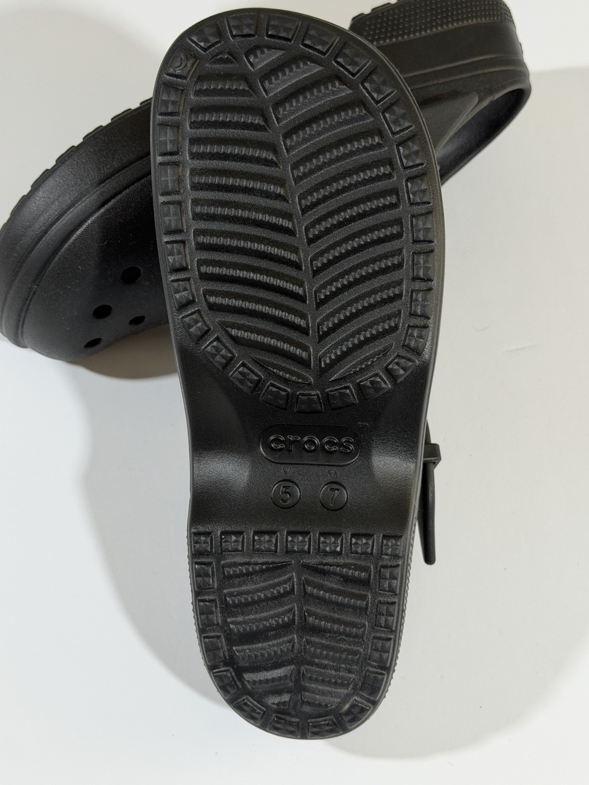 🐊 Crocs Classic Mary Jane Clog Black Womens 7 Adjustable Buckle New W/out Tags