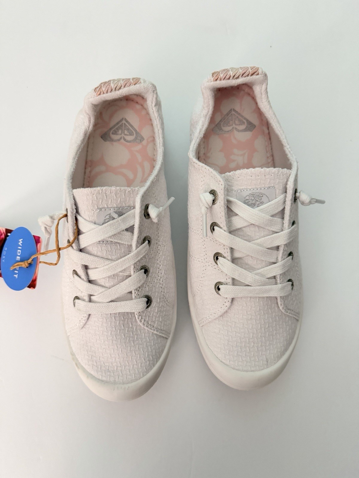 Roxy Bayshore Plus II Sneakers Womens 7.5 White Slip On Casual Linen Shoes New