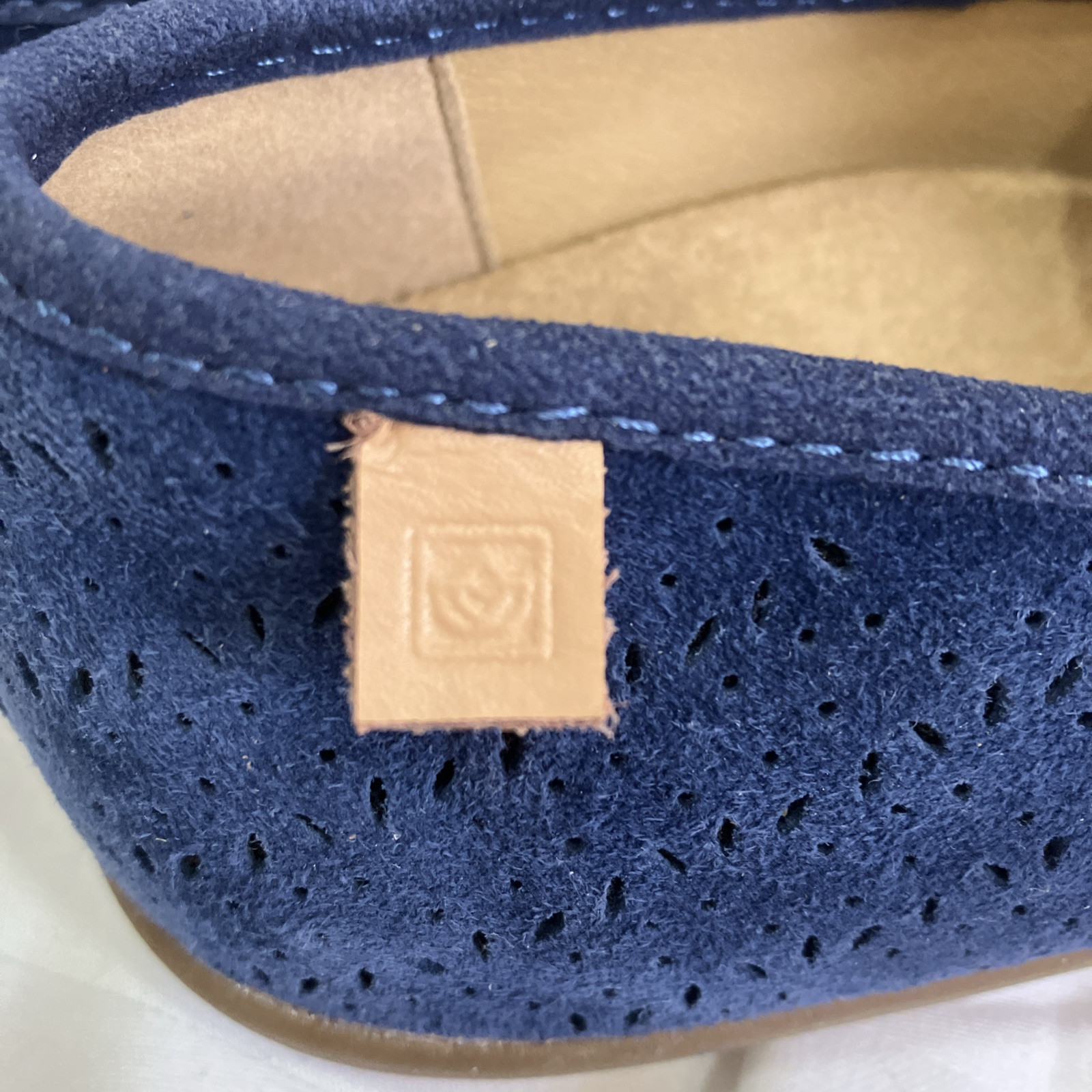 Spenco Women’s Orthotic Bailey Ballet Slip-on Flat Peacock Blue Suede Leather 7D