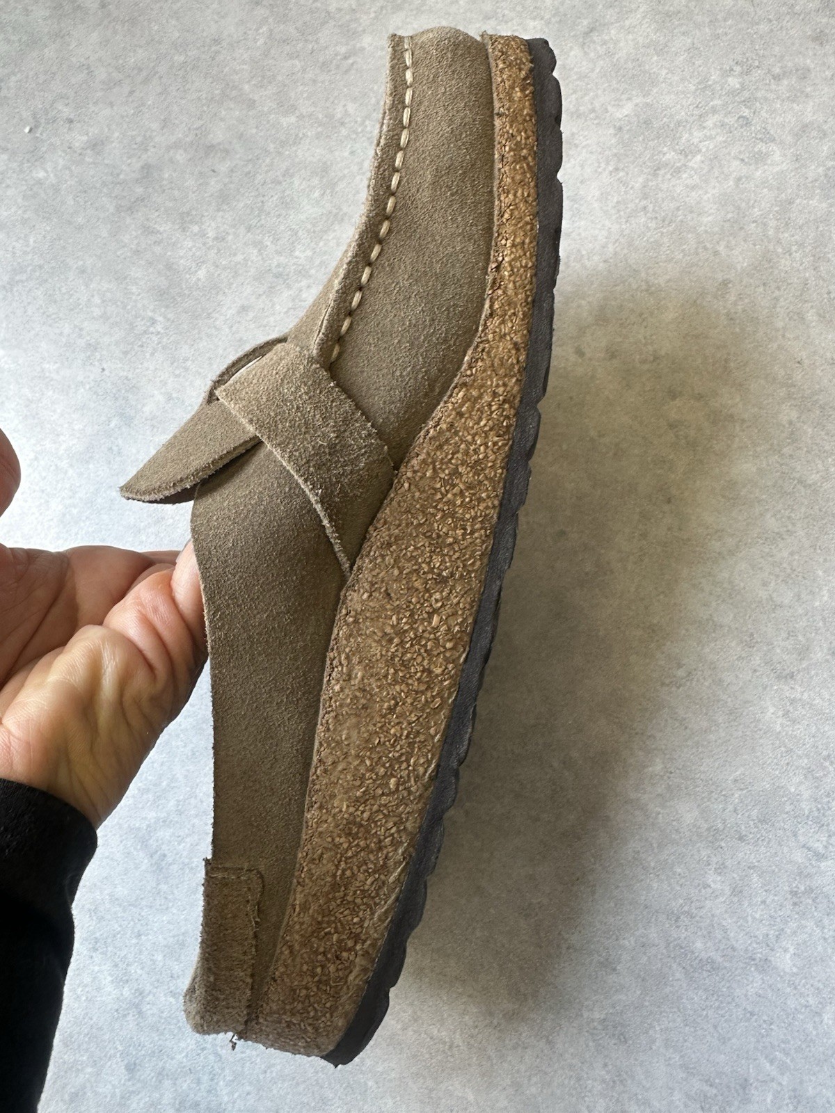 Birkenstock Buckley Clog Gray Taupe Suede Size 37